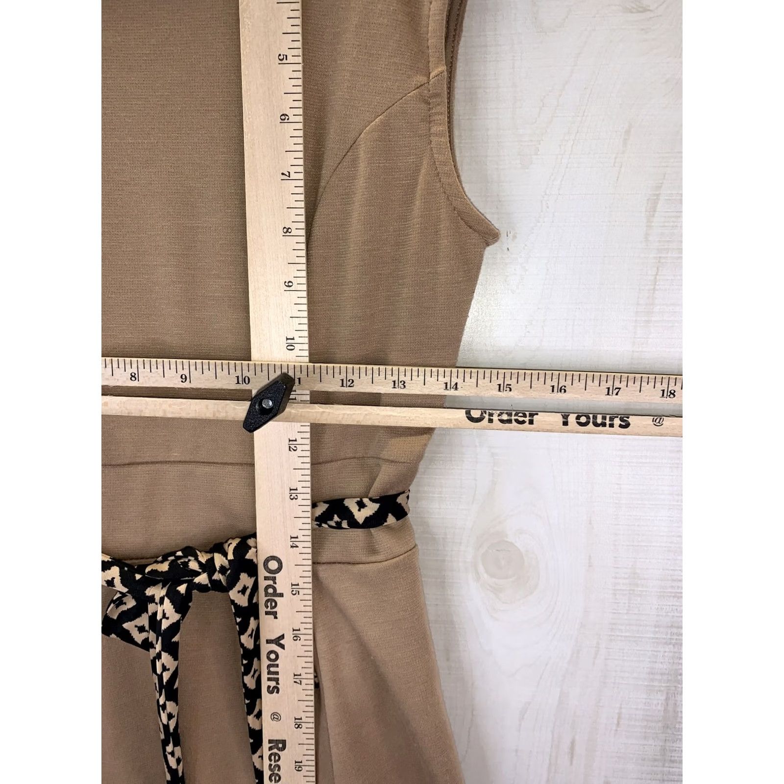 Vintage Monteau Beige Pleated Front Sleeveless Women’s Dress Medium-11204 Size M / US 6-8 / IT 42-44 - 3 Thumbnail