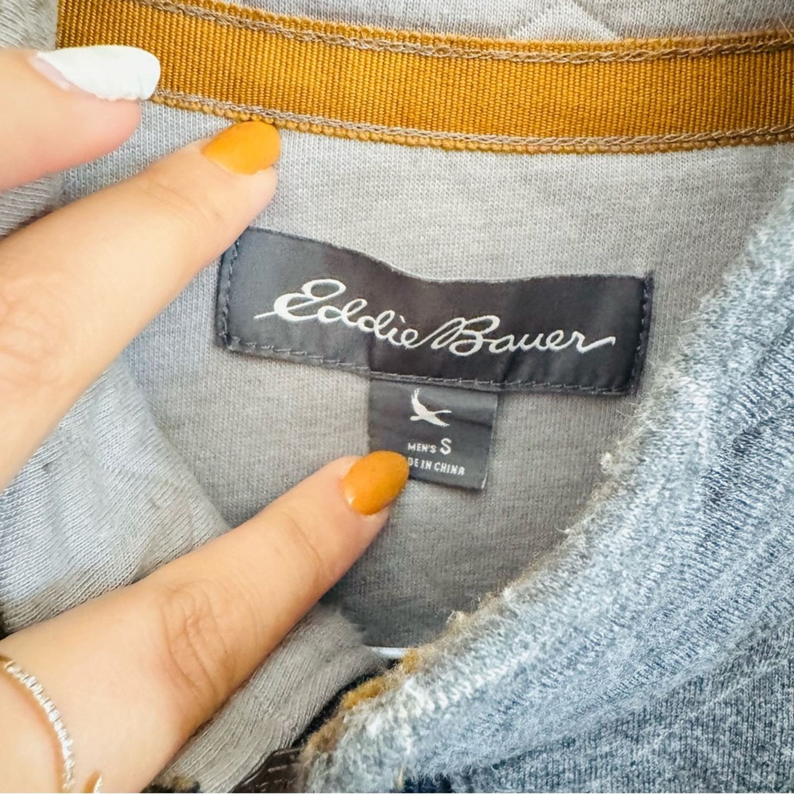 Eddie Bauer EDDIE BAUER Grey Quilted Pocket Pullover Sweatshirt Sweater Size US S / EU 44-46 / 1 - 5 Thumbnail
