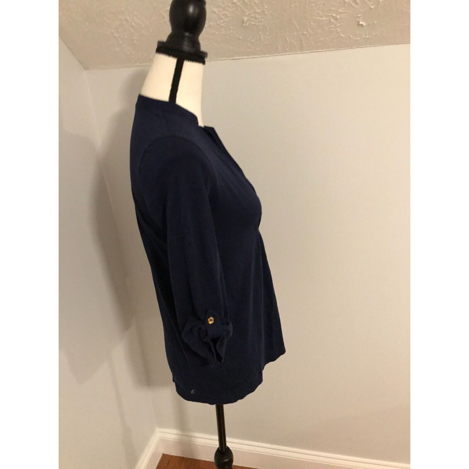 Lilly Pulitzer Lilly Pulitzer Women's 3/4 Sleeve Blue 100% Pima Cotton Top Size S / US 4 / IT 40 - 2 Thumbnail