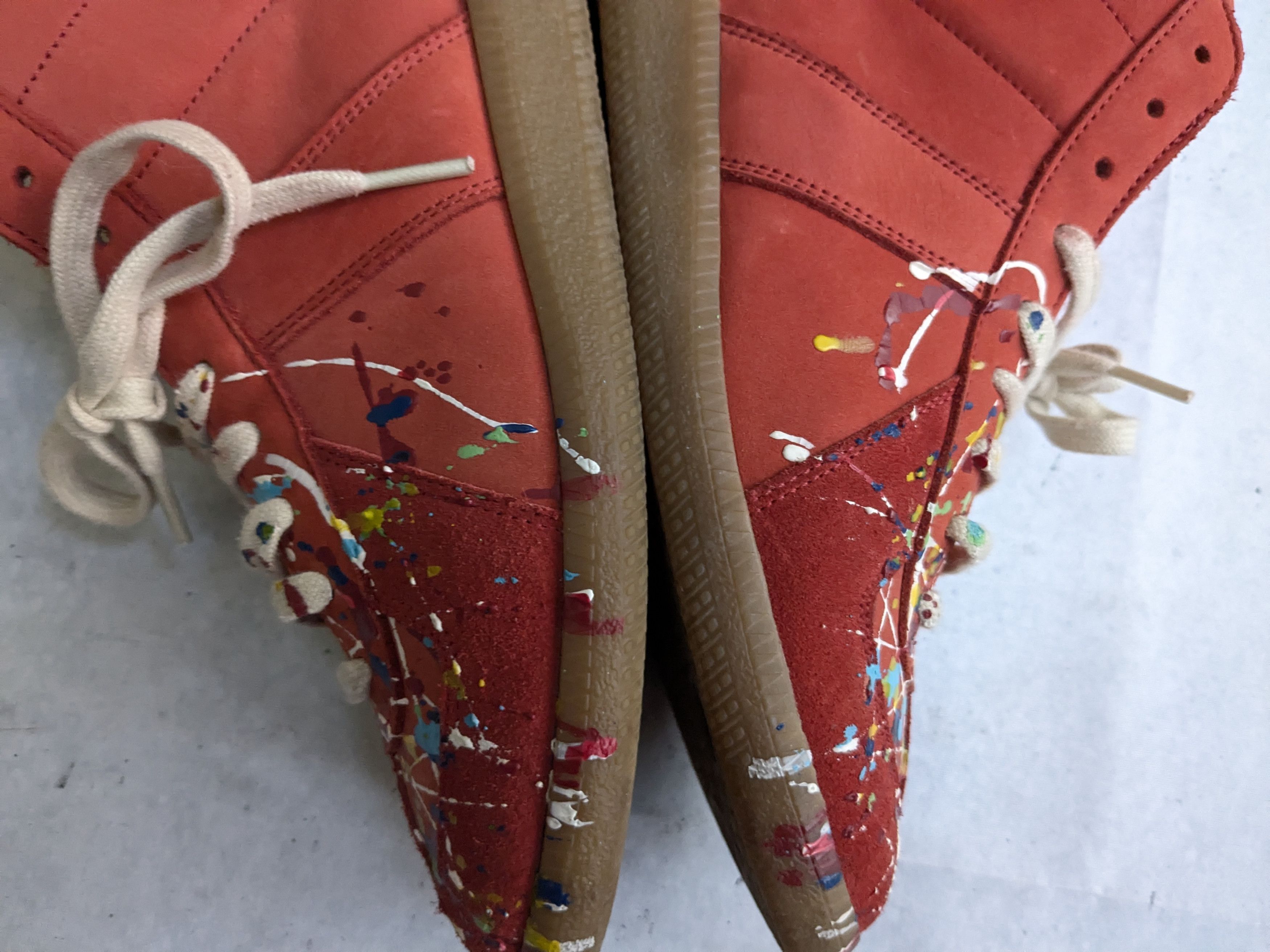 Maison Margiela Maison Margiela Replica GAT Paint Splatter Red 8 41 High Top Size US 8 / EU 41 - 9 Thumbnail
