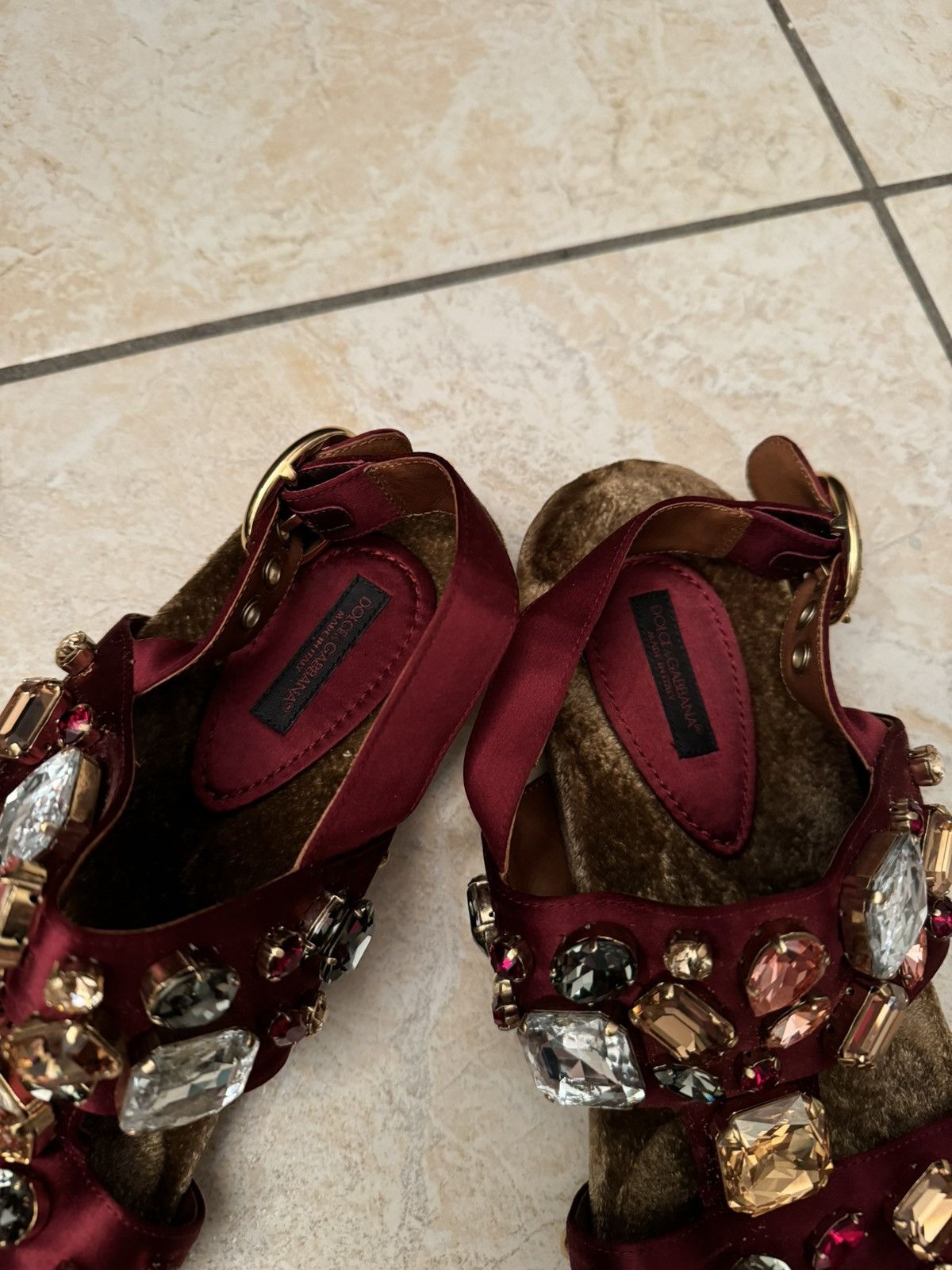 Dolce & Gabbana Dolce & Gabbana Crystal Flat Sandals Size US 7 / IT 37 - 4 Thumbnail