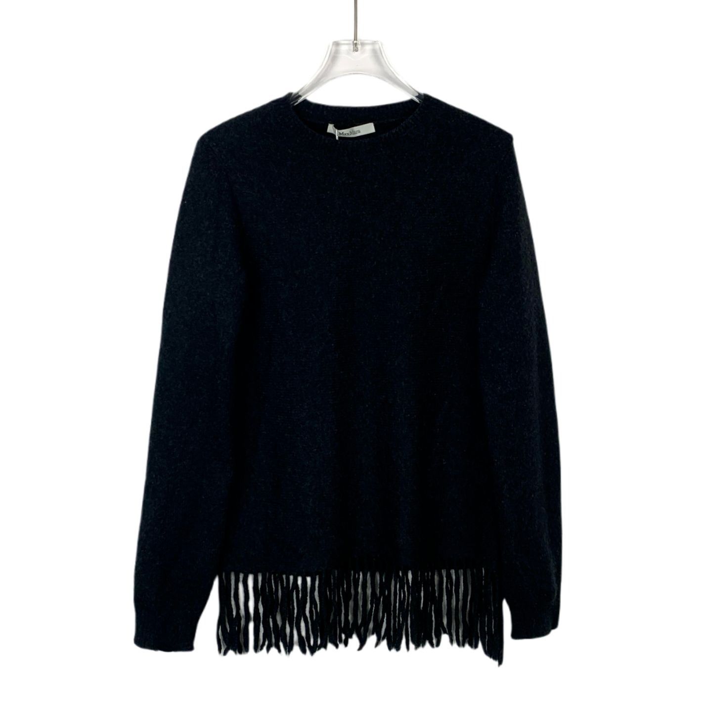 Other MaxMara Black Fringe Wool Blend Crew-Neck Sweater Size S Size S / US 4 / IT 40 - 1 Thumbnail