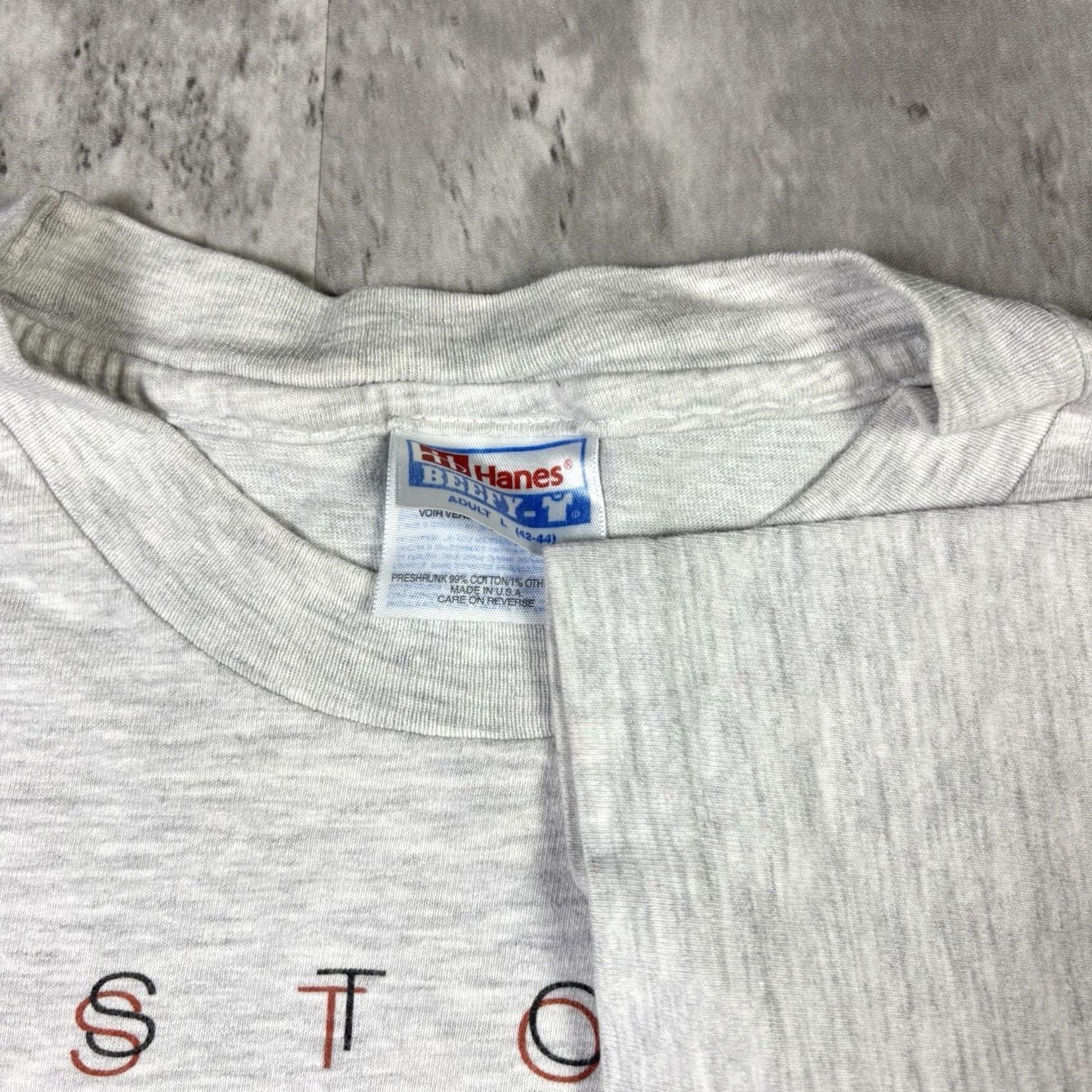 Hanes VINTAGE Hanes T-Shirt 90s Crew Neck Short Sleeve Gray Cotton Adult L 101 Dalmatians Mechanisburg PA United States Single Stitch Vintage Yes Mens Size US L / EU 52-54 / 3 - 6 Thumbnail