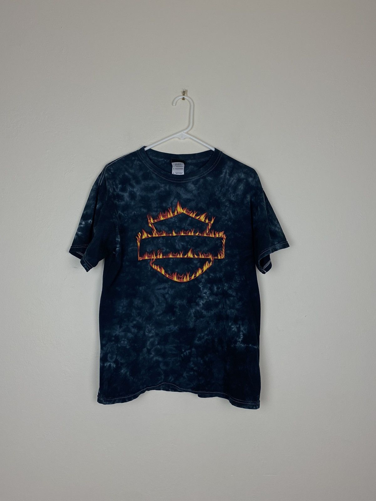 Harley Davidson Black Grey Harley Davidson Flaming Logo Tee T Shirt Size US M / EU 48-50 / 2 - 1 Thumbnail