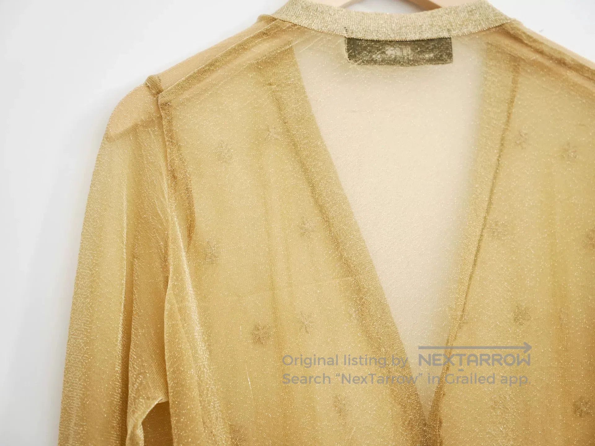 Comme des Garcons gold embroidered lightweight knit cardigan. Size XXS / US 00 / IT 34 - 6 Thumbnail