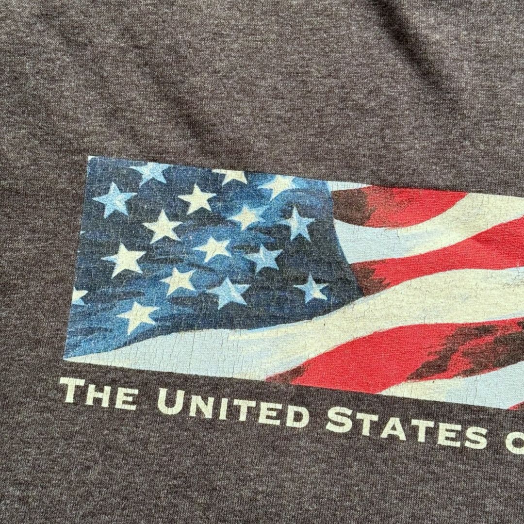 Old Navy Old Navy Y2K USA Box Logo Gray Long Sleeve Tee XL GUC Size US XL / EU 56 / 4 - 4 Thumbnail
