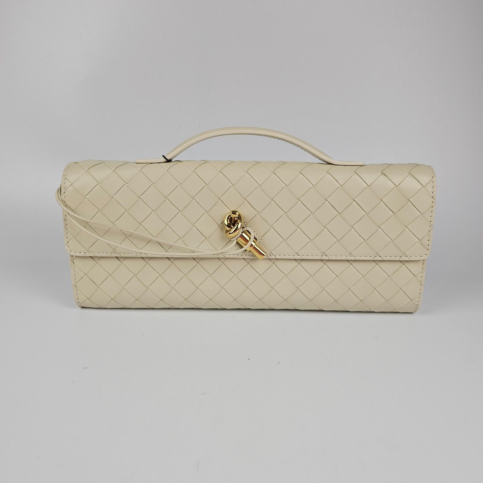 Bottega Veneta BOTTEGA VENETA $3500 Andiamo Sea Salt Top Handle Clutch New Size ONE SIZE - 7 Thumbnail