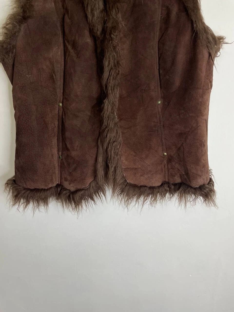 If Six Was Nine × Japanese Brand × Le Grande Bleu (L.G.B.) Vintage 00s Shearling Leather Vest Fur Boho Style Size M / US 6-8 / IT 42-44 - 5 Thumbnail