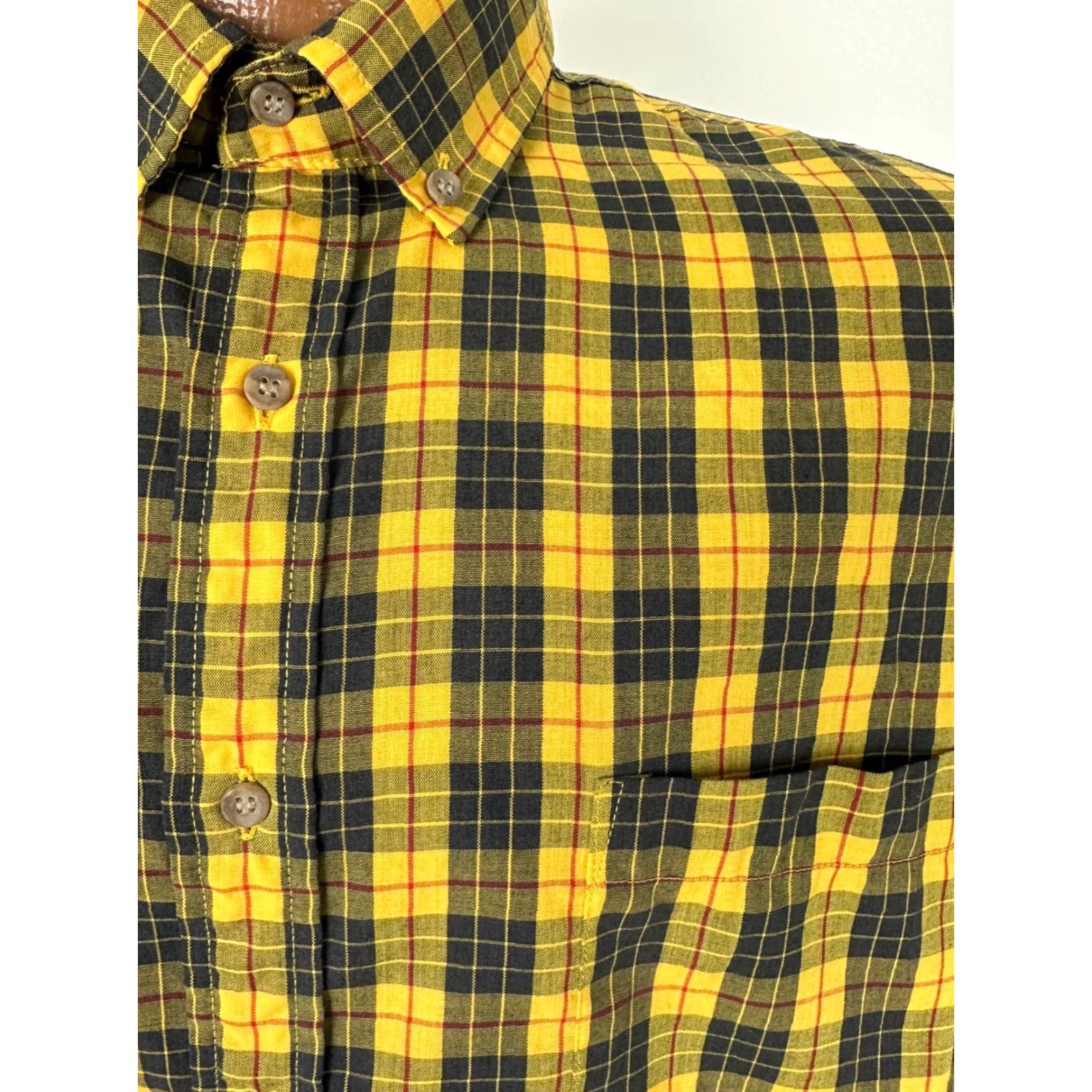 Gap VINTAGE Gap Shirt Men Large Plaid Yellow 80s Button-Up Casual Long Sleeve Cotton Polyester Size US L / EU 52-54 / 3 - 6 Thumbnail