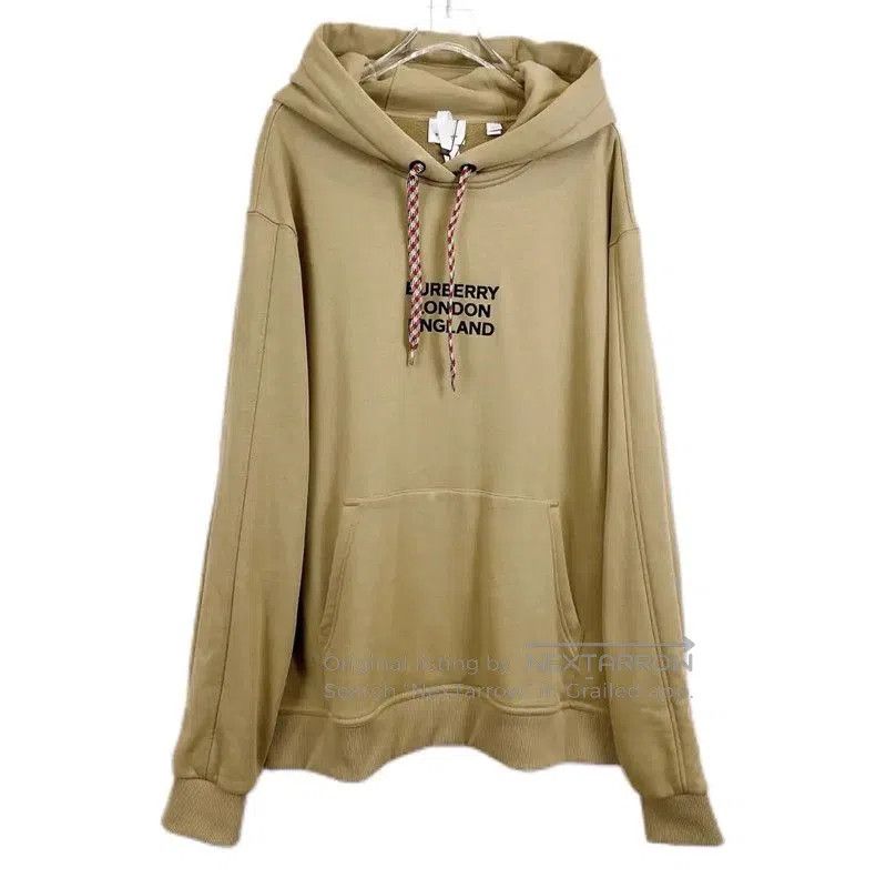 Burberry Burberry Beige Cotton Women's Cropped Hoodie. Size XL / US 12-14 / IT 48-50 - 1 Thumbnail