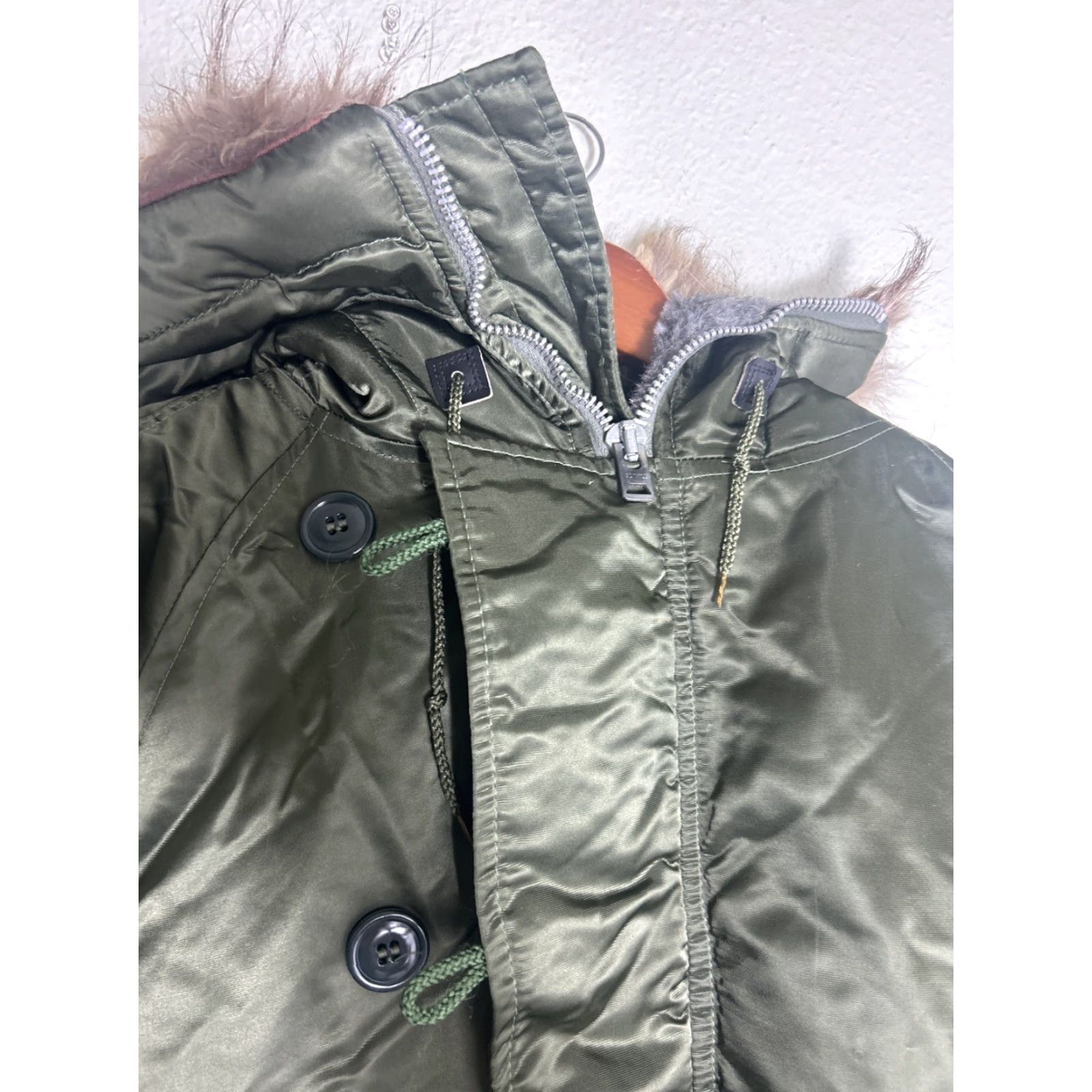 Vintage VINTAGE Air force Jacket Alpha N-3B Parka Hooded Green 46 Mens Army Outdoor Size 46 Flaw Size US S / EU 44-46 / 1 - 3 Thumbnail