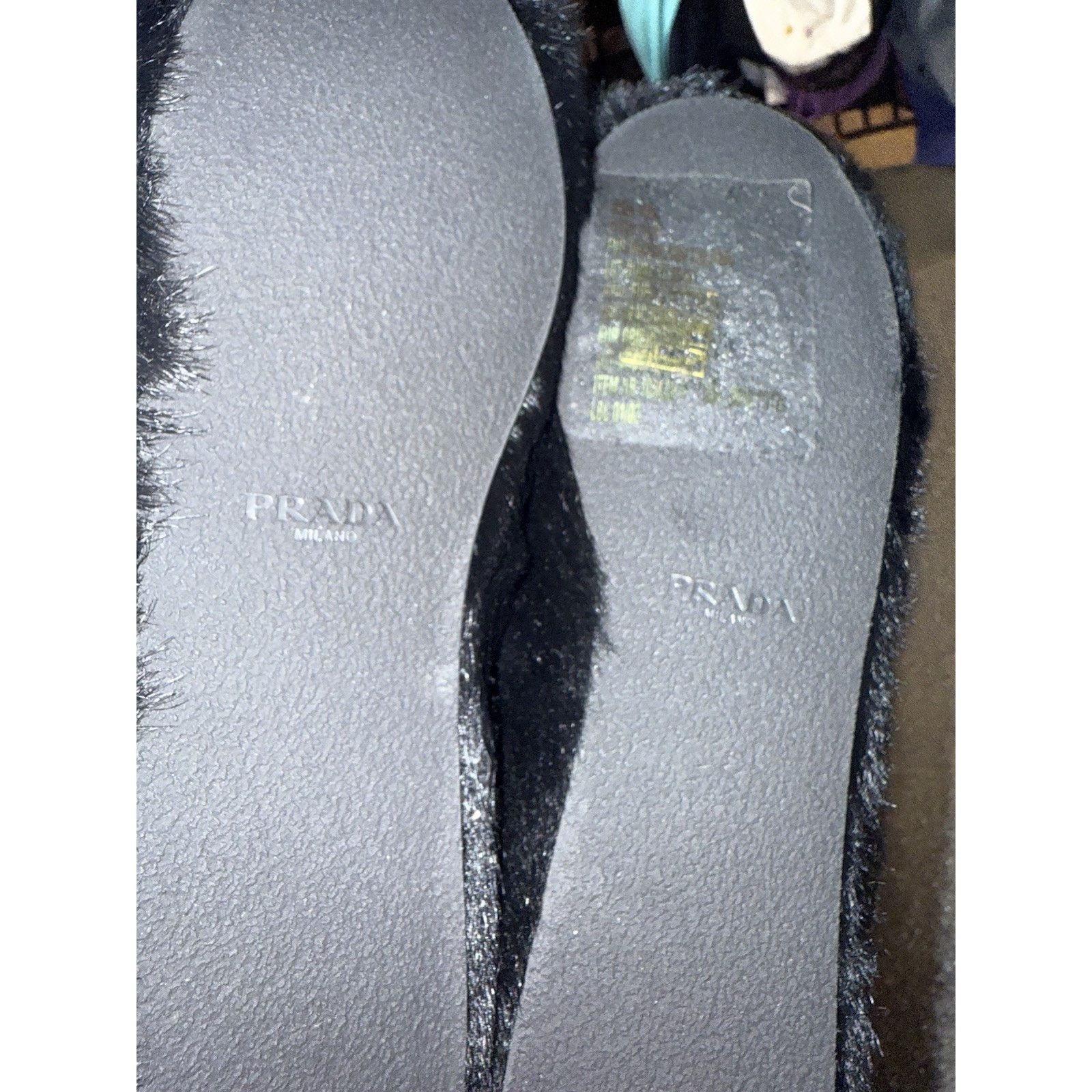 Prada PRADA RUNWAY GOAT SLIPPER SHOES FUR BLACK RED NIB Size 38 Size US 8 / IT 38 - 2 Thumbnail