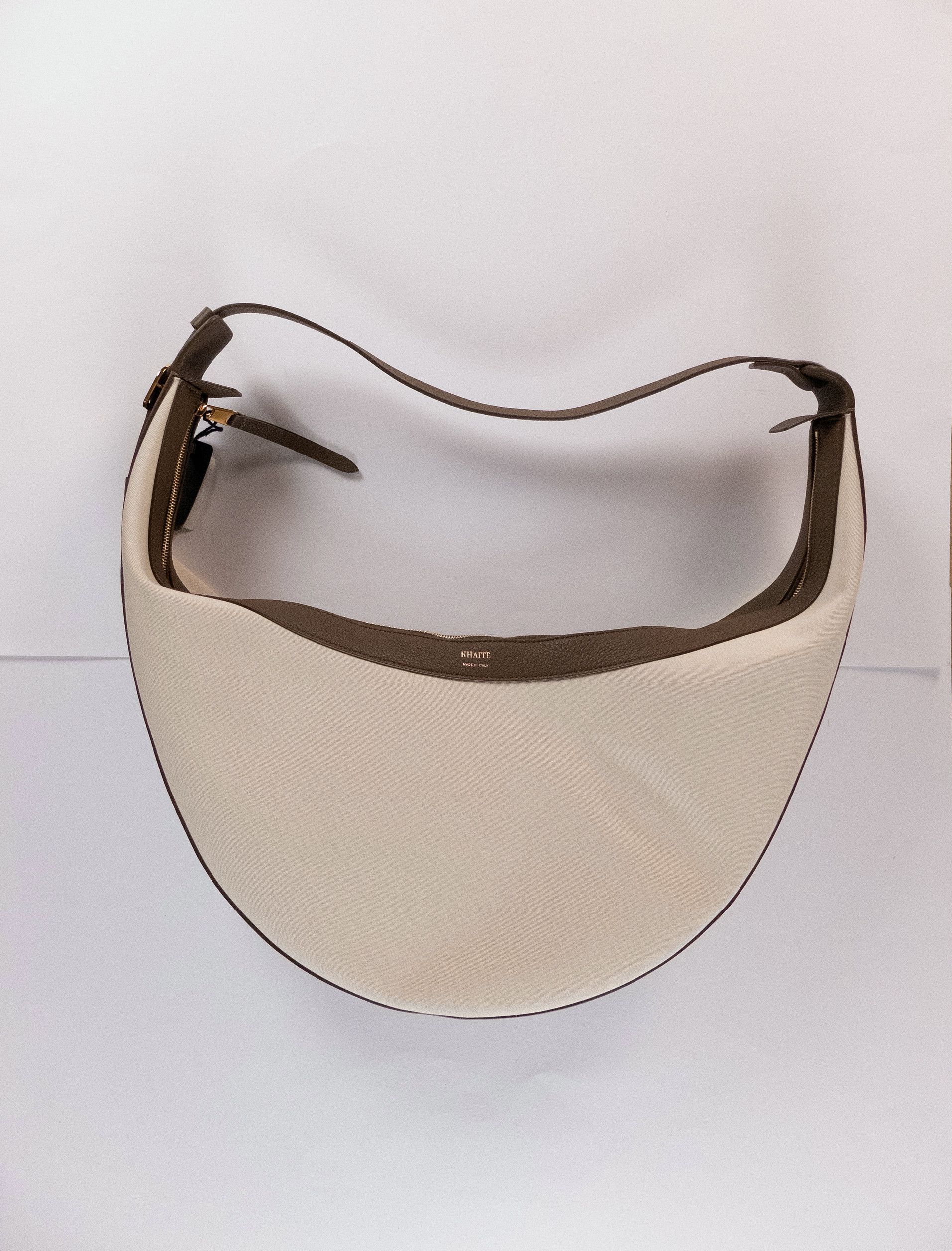 KHAITE KHAITE Augustina beige large canvas & leather shoulder bag Size ONE SIZE - 6 Thumbnail