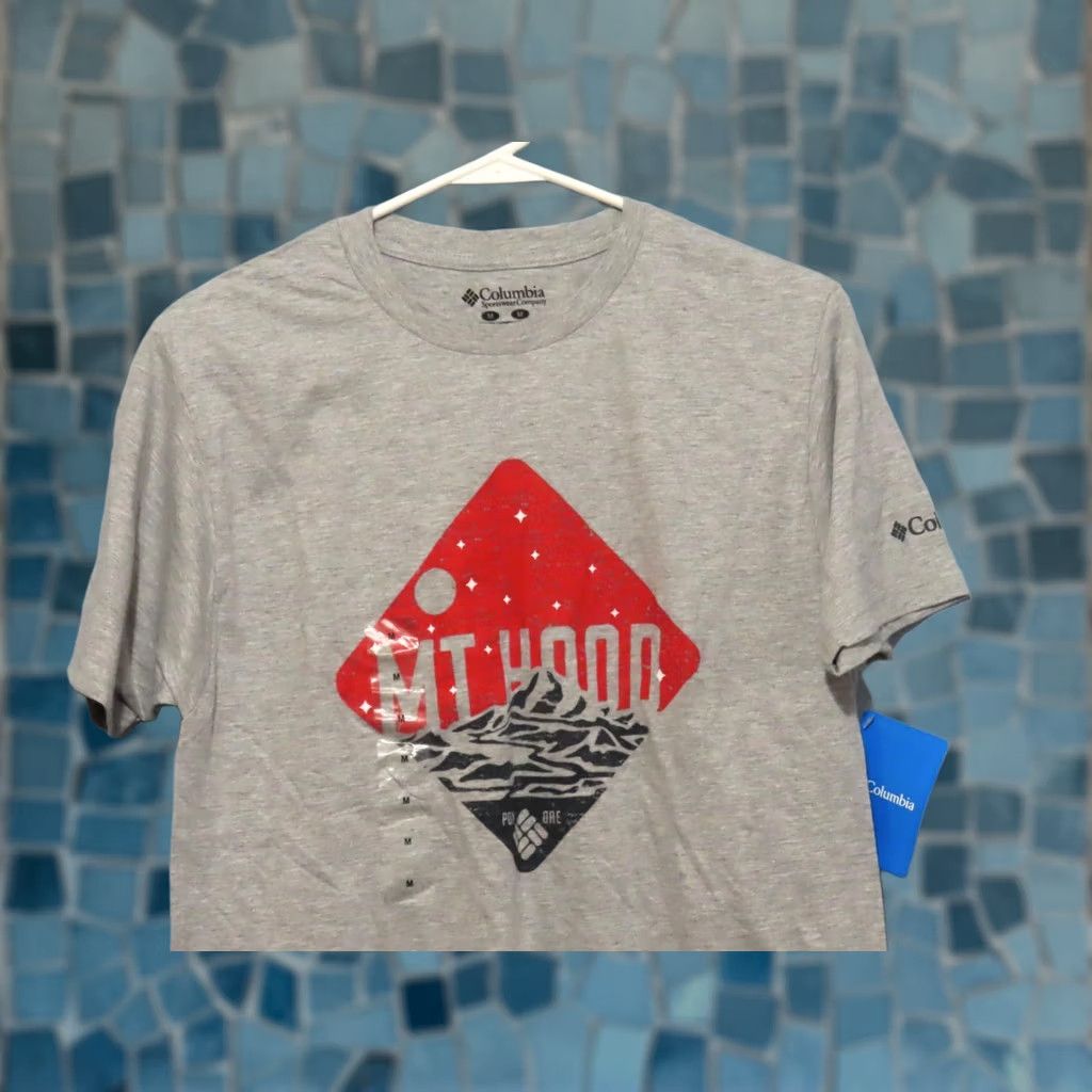 Vintage Columbia Shirt Mens M Gray Mt. Hood Graphics Short Sleeve T-shirt NWT Crew Neck Logo Jersey Cotton Easy Care Size US M / EU 48-50 / 2 - 1 Thumbnail