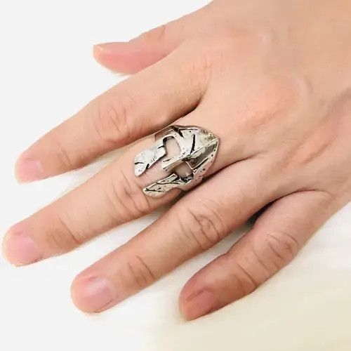 Handmade × Ring Of Fire Mask Helmet Ring Cosplay Pantheon Spartan Helmet Size ONE SIZE - 4 Thumbnail