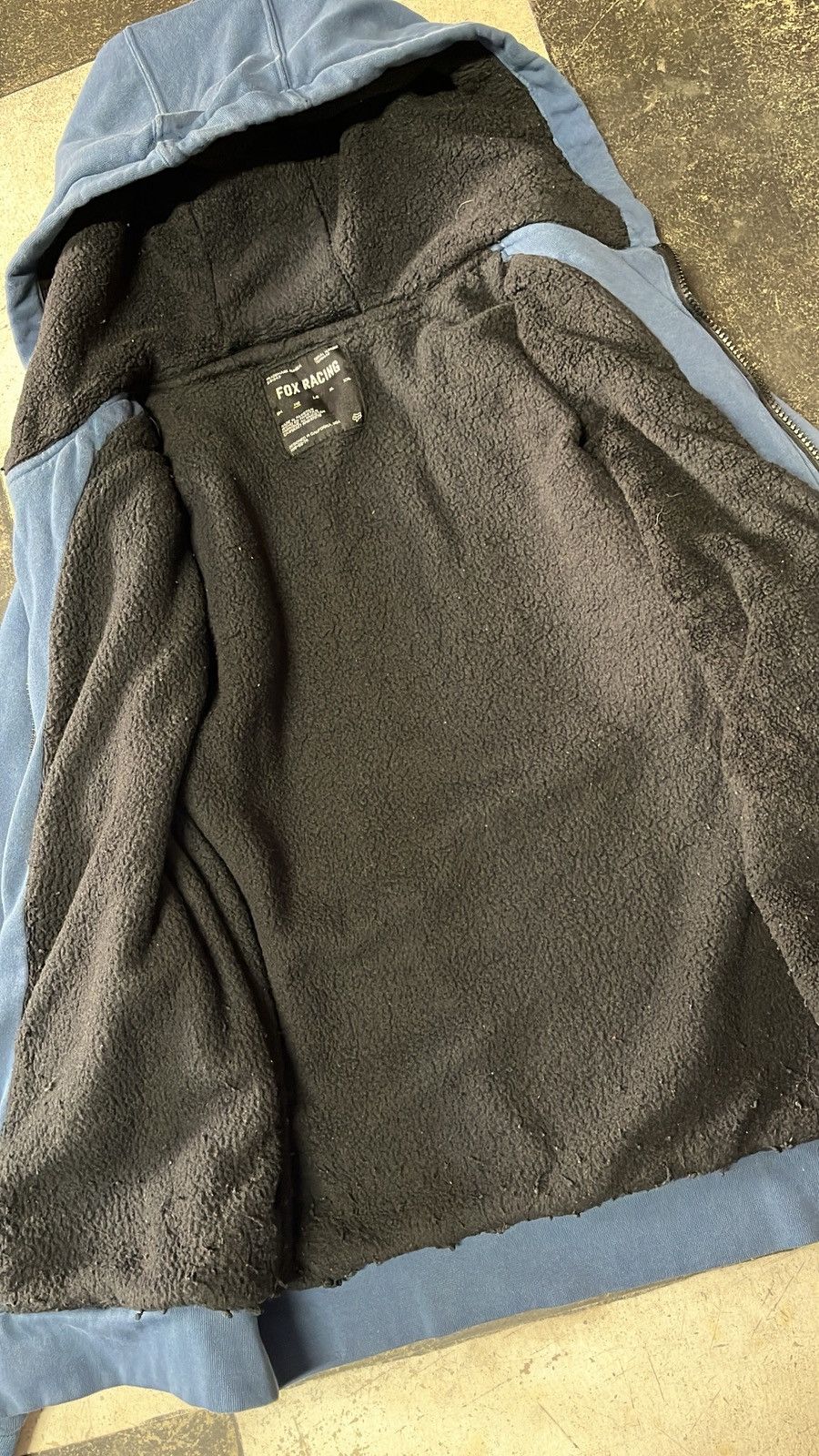 Fox Racing × Vintage Vintage Blue Sherpa Lined Fox Racing Zip-Up Hoodie Size US M / EU 48-50 / 2 - 3 Thumbnail