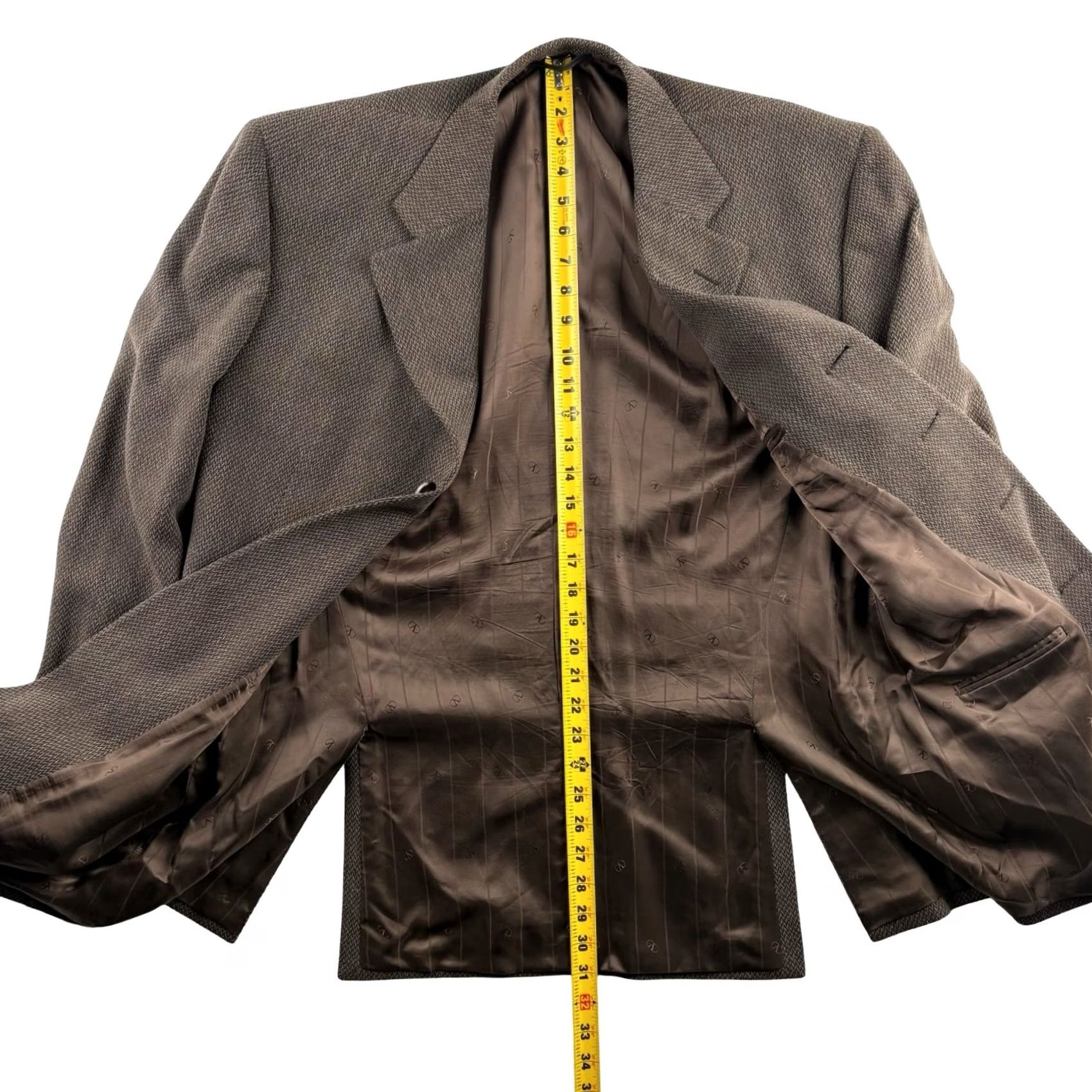 Valentino VTG Valentino Blazer Jacket Brown Wool/Polyester 4-Button Double-Vented Single-Breasted 40R Mens Vintage Clothing Size 40R - 4 Thumbnail