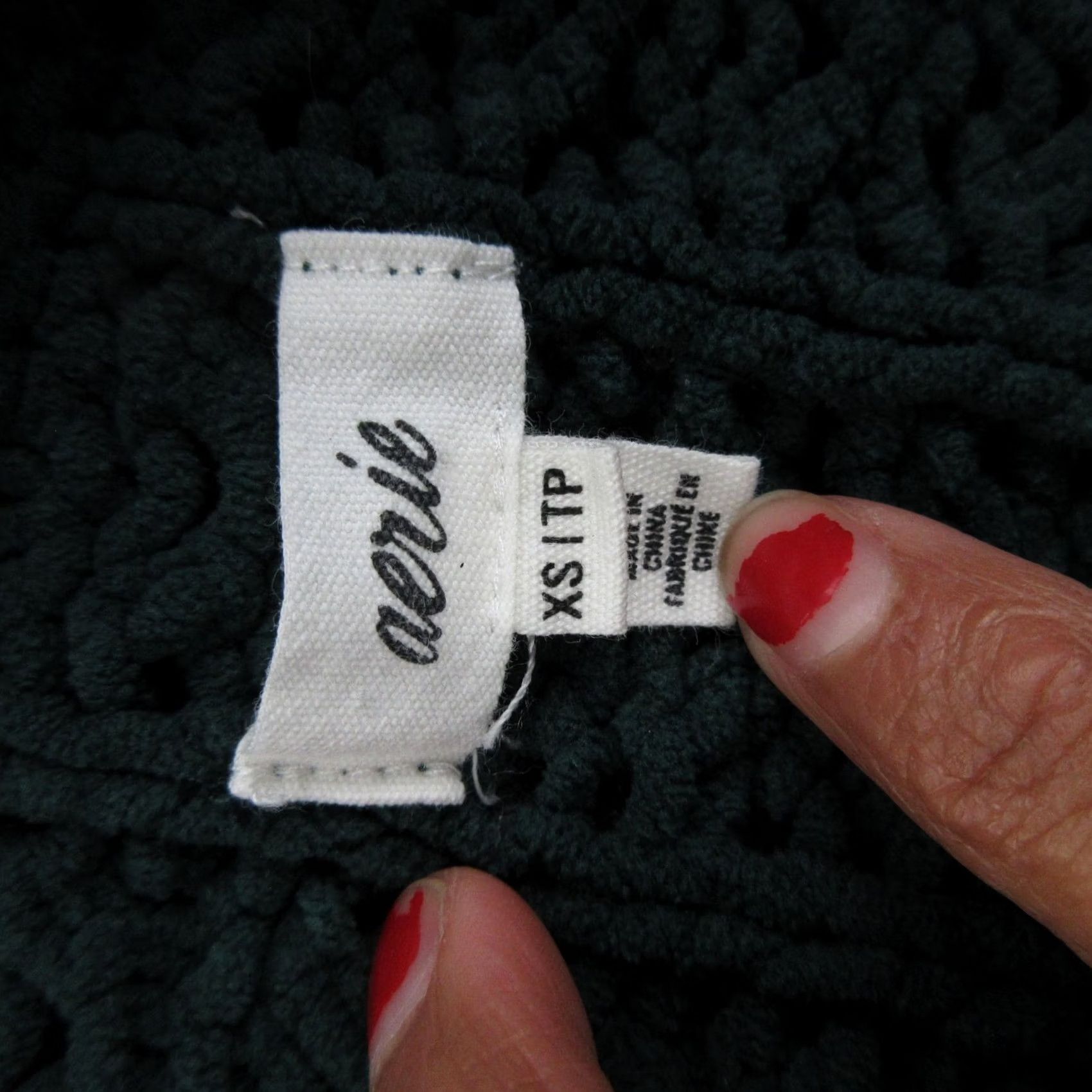 Vintage Aerie Womens XS Green Mock Neck 1/4 Zip Cable-Knit Pullover Sweater Size XS / US 0-2 / IT 36-38 - 4 Thumbnail