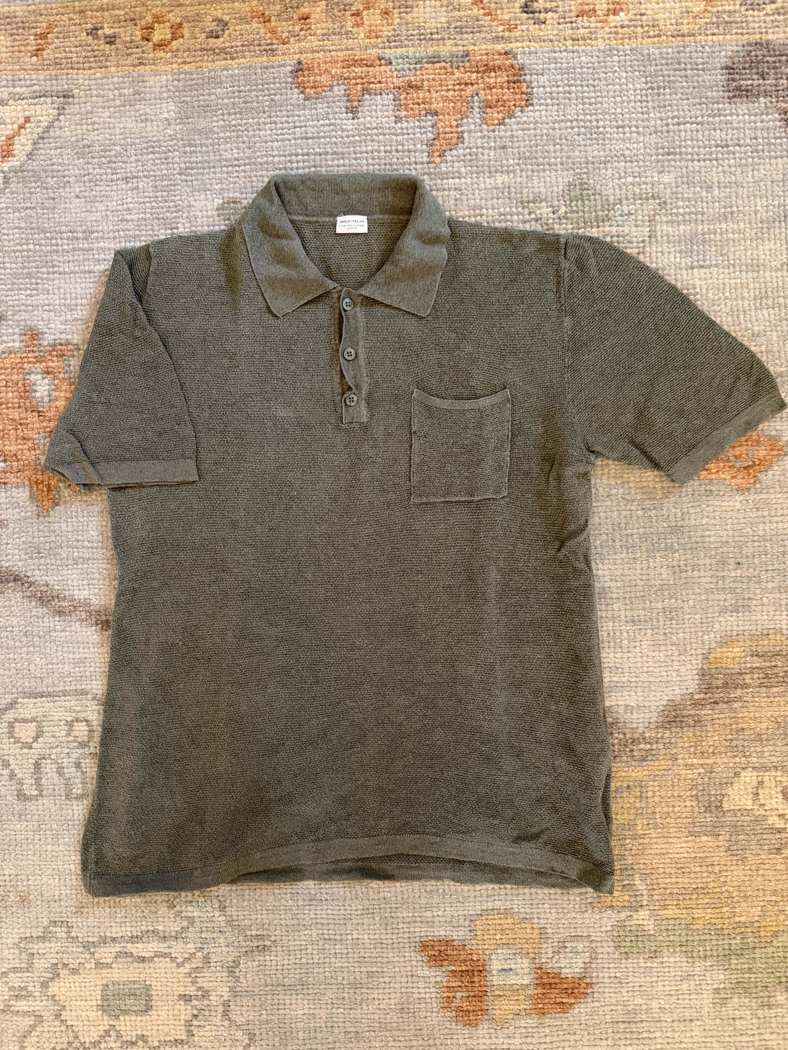 Anglo-Italian Knitted polo in cotton/linen - small Size US S / EU 44-46 / 1 - 3 Thumbnail