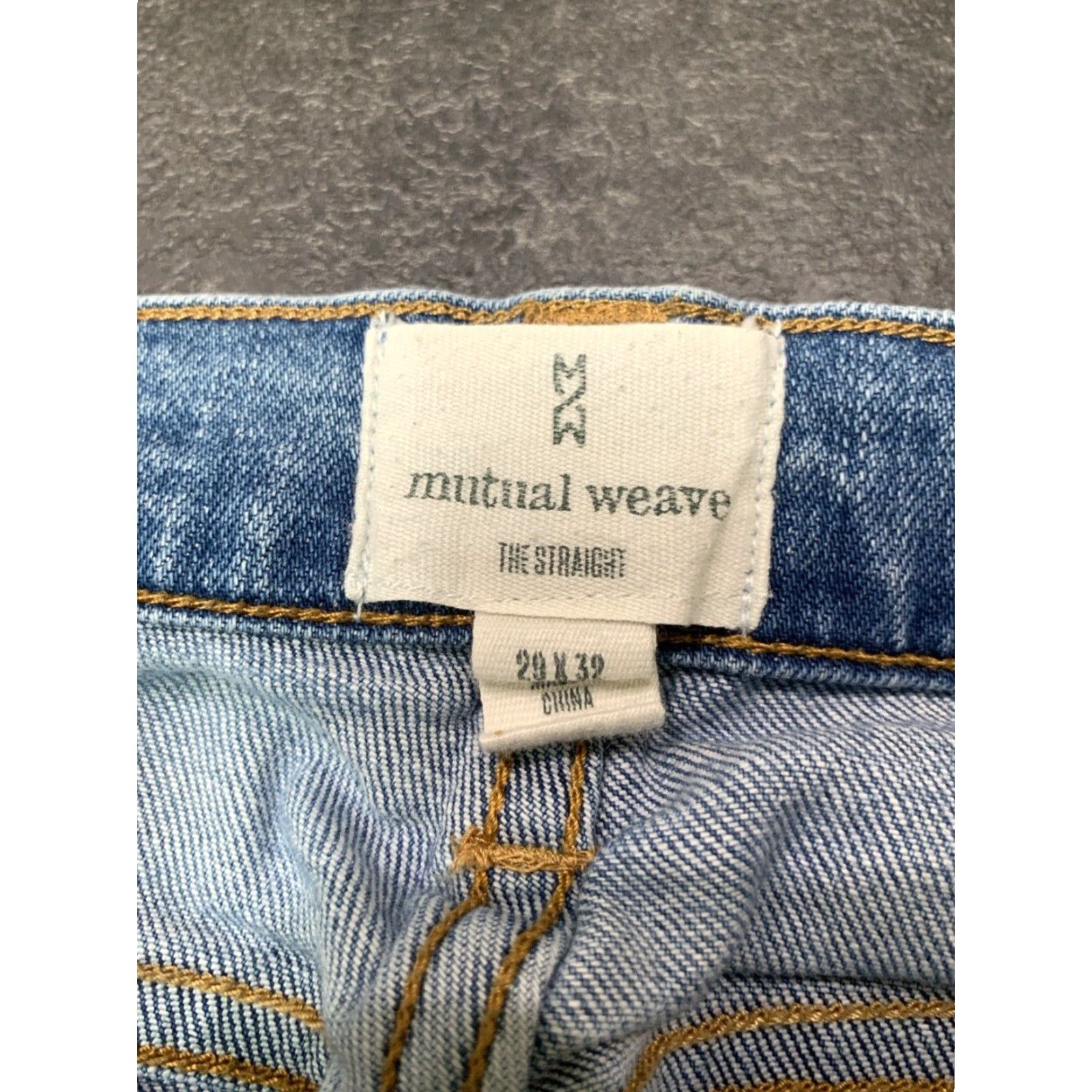 Vintage VINTAGE Mutual Weave Men's Slim Tapered Denim Jeans 29x36 Blue Cotton Elastane Stretch Size US 35 - 6 Thumbnail