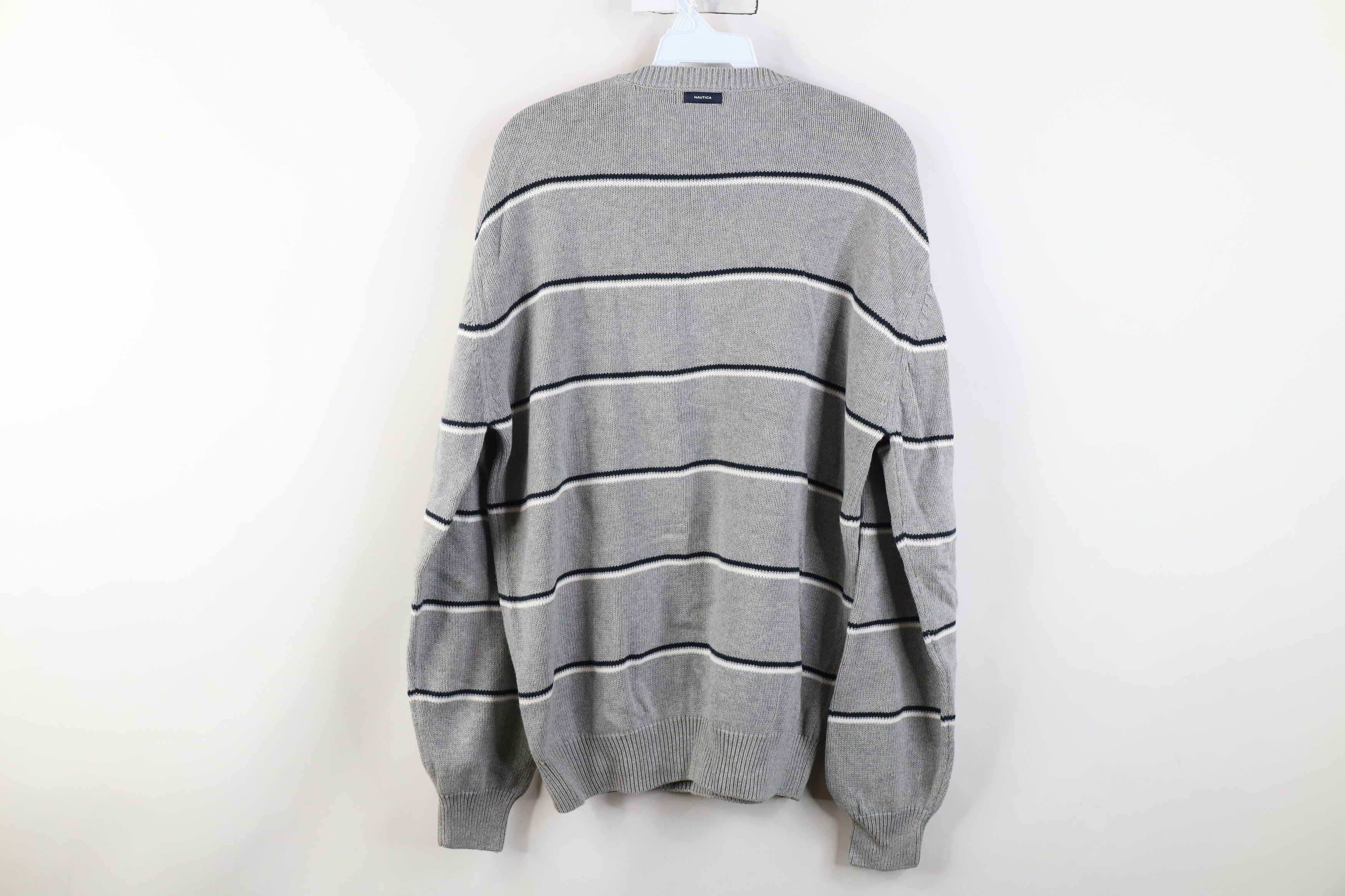 Nautica Vintage Nautica Cotton Ribbed Knit Crewneck Sweater Gray Size US L / EU 52-54 / 3 - 9 Thumbnail