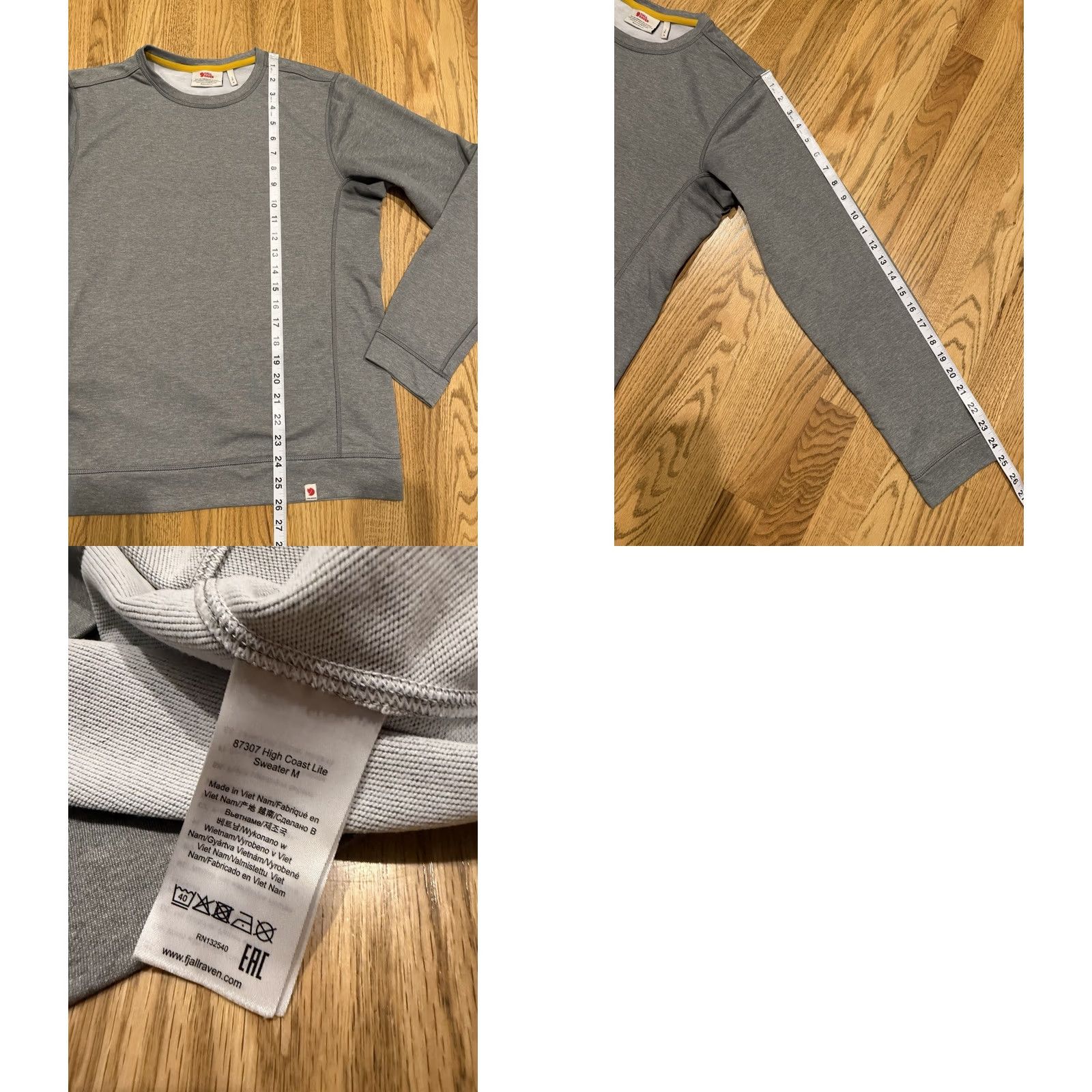 Vintage Fjallraven High Coast Lite Sweater Mens Med Grey Long Sleeve Outdoor Zip Pocket Size US M / EU 48-50 / 2 - 8 Thumbnail