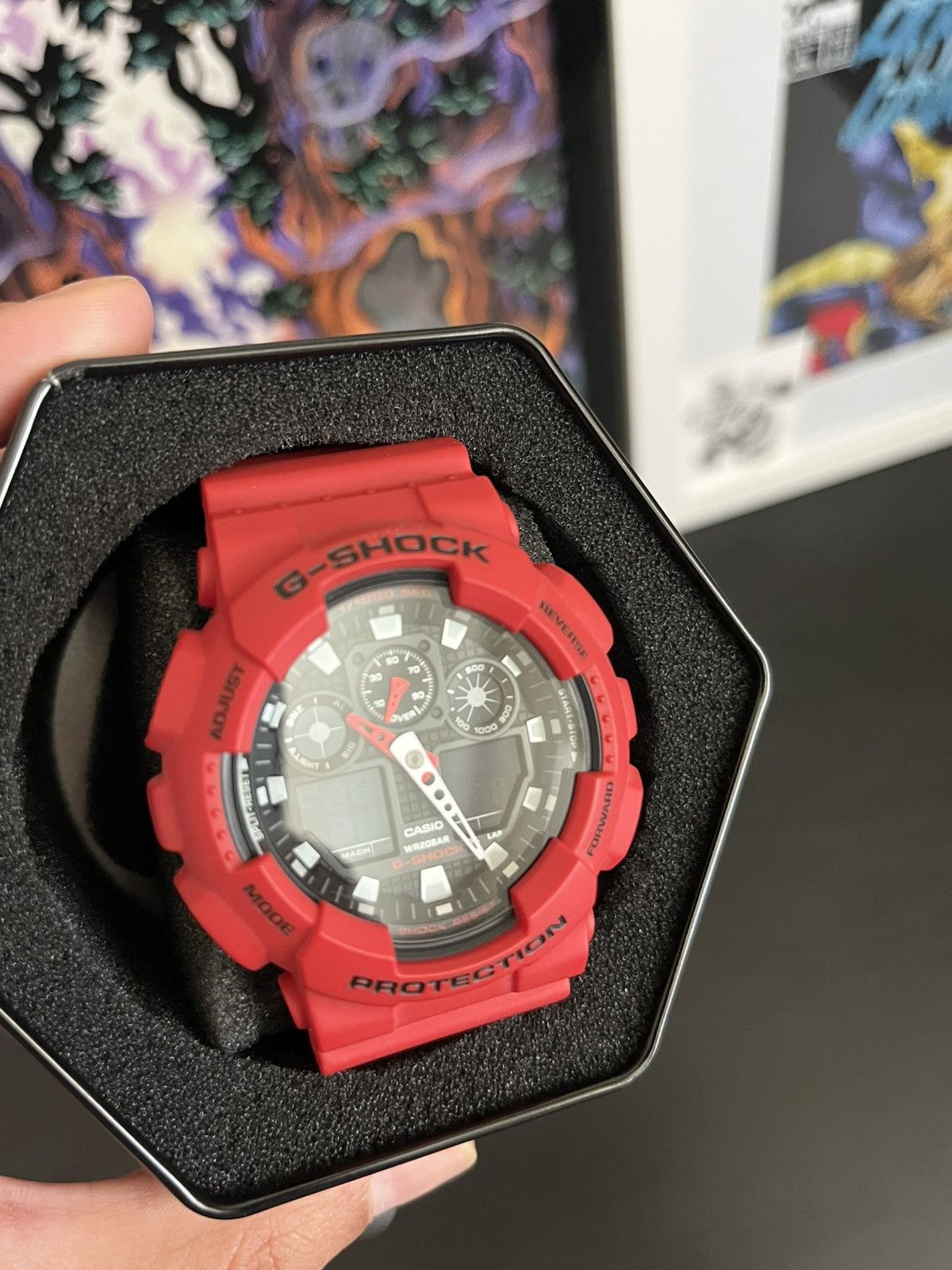 Casio × G Shock Casio G-Shock Mens Red Strap Watch Ga100b-4a Size ONE SIZE - 3 Thumbnail