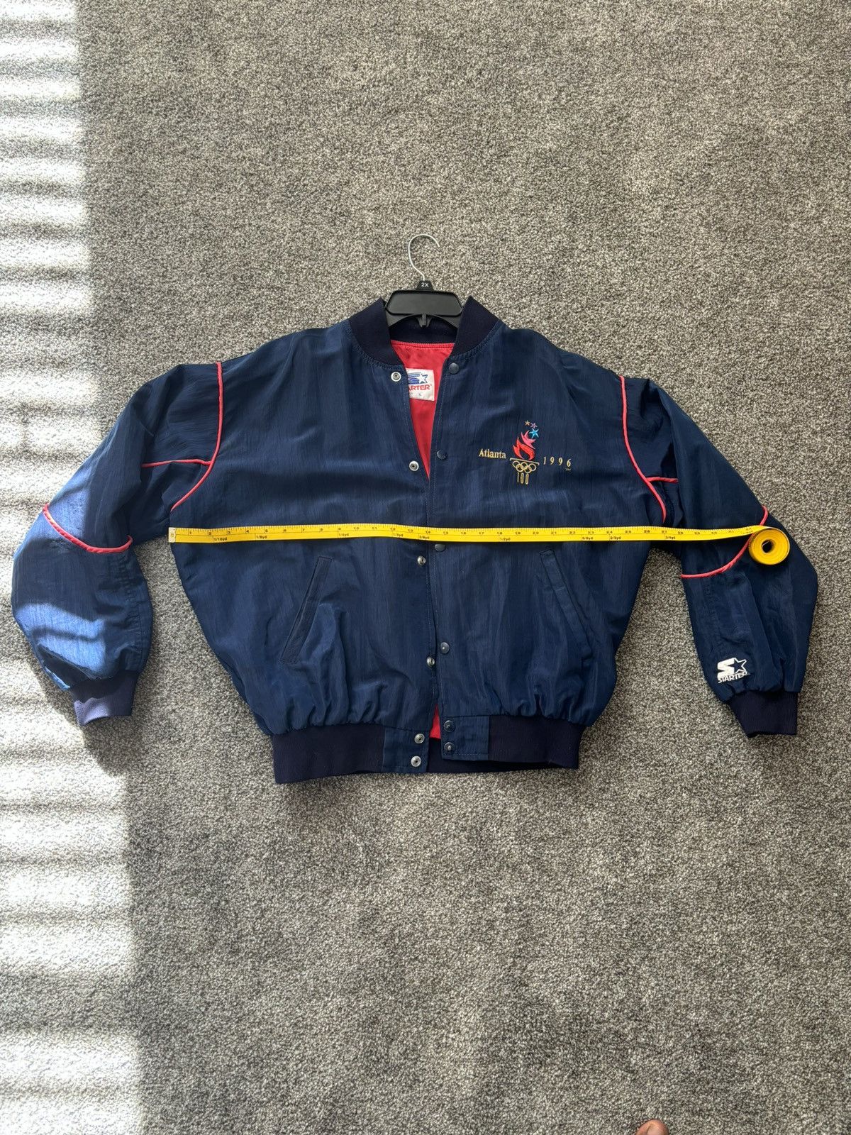 Image of Starter x USA Olympics VTG 96 Olympics Bomber in Blue, Men's (Size XL)