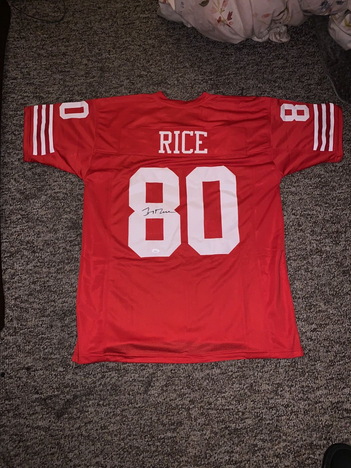 NFL Jerry Rice Scarlet San Francisco 49ers SIGNED size XL Size US XL / EU 56 / 4 - 1 Thumbnail