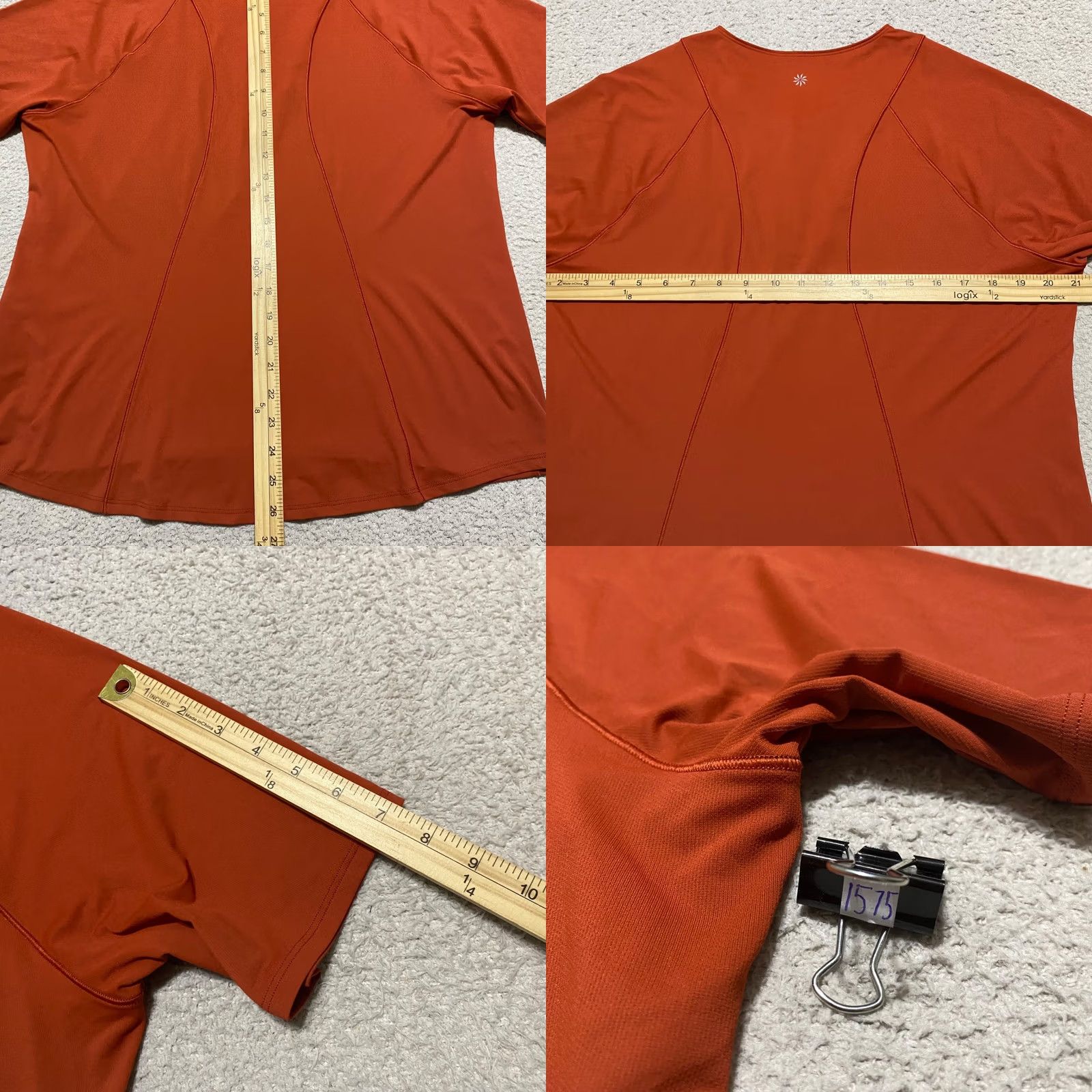 Athleta Athleta Shirt Womens XL Orange Sunchaser 1/4 Zip Pullover Short Sleeve Pockets Size XL / US 12-14 / IT 48-50 - 8 Thumbnail