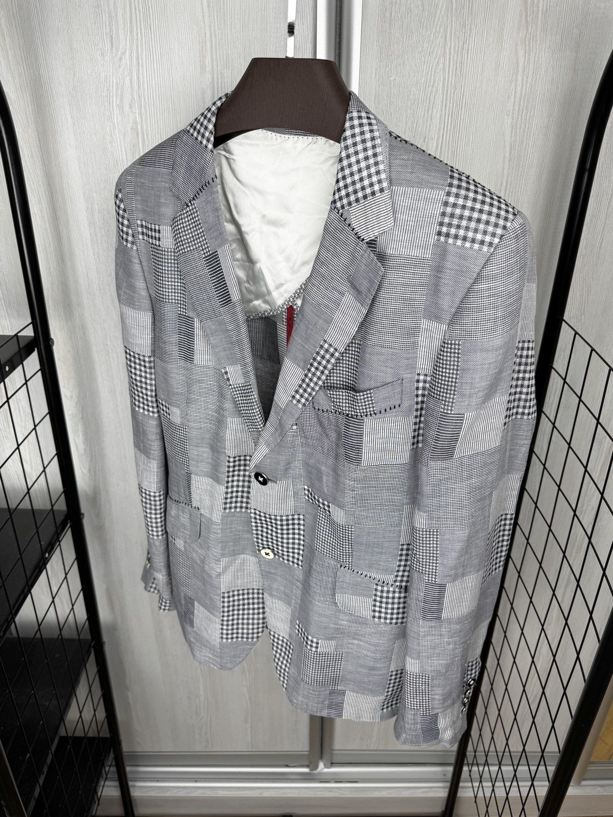 Other Holland Esquire Patchwork Cotton Linen Blazer Vest Set Suit Size 38R - 10 Thumbnail