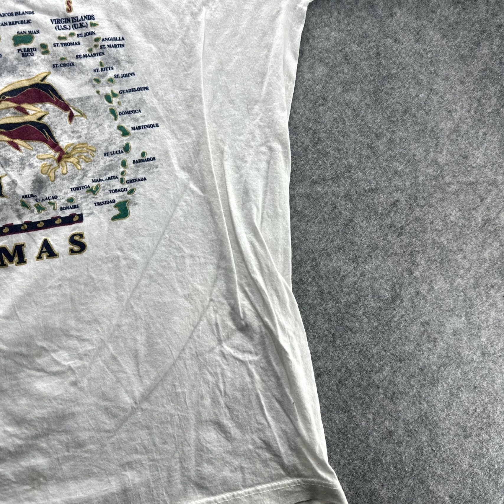Vintage VINTAGE Bahamas Caribbean Shirt Mens XL White Map Graphic Tee 90s T-Shirt Travel Graphic Print Mens XL/White/Bahamas Map 90s Size US XL / EU 56 / 4 - 6 Thumbnail