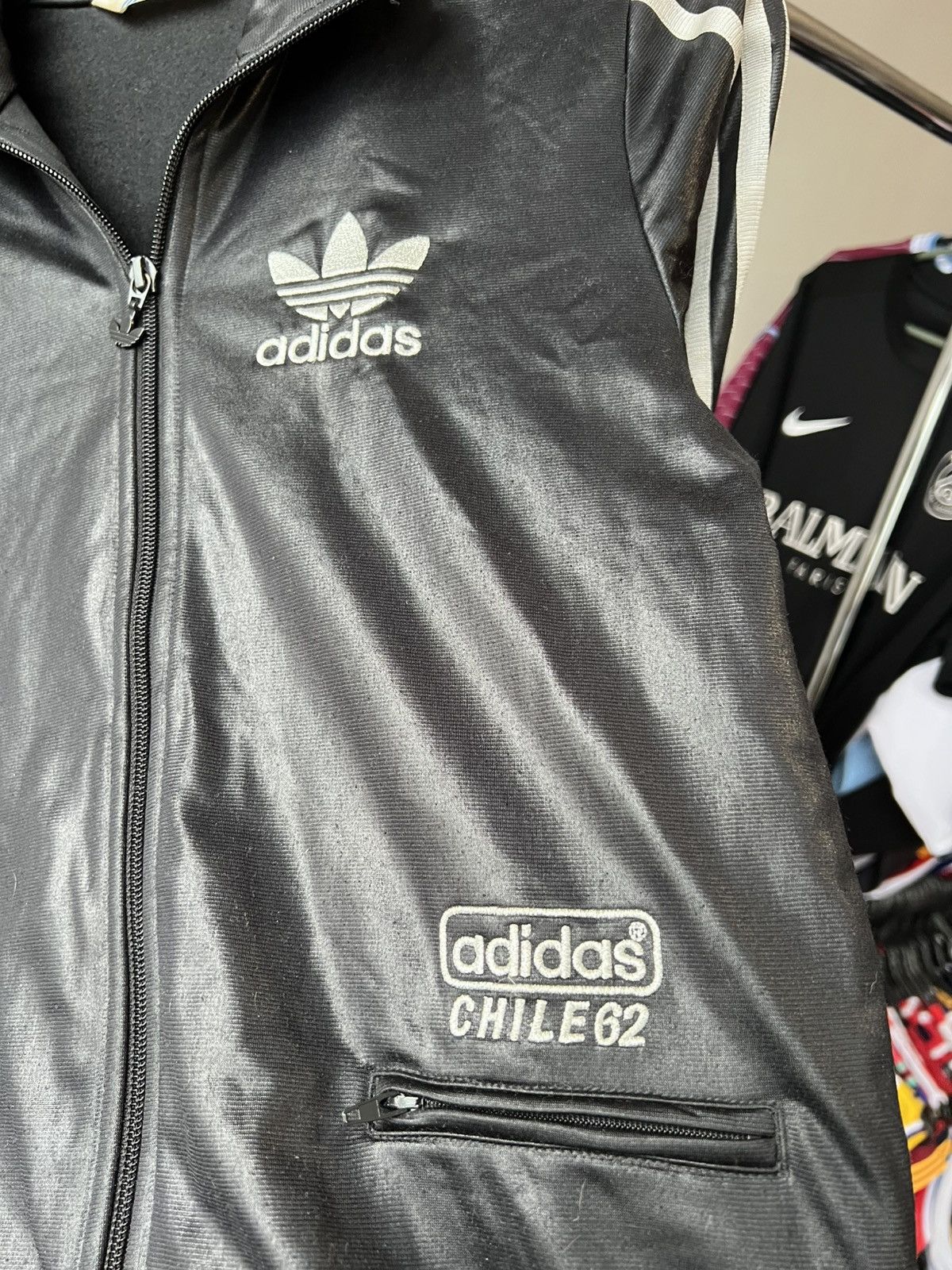 Adidas 2009 RARE ADIDAS CHILE 62 FIREBIRD TREFOIL ZIP WAXED JACKET Size XS / US 0-2 / IT 36-38 - 13 Thumbnail