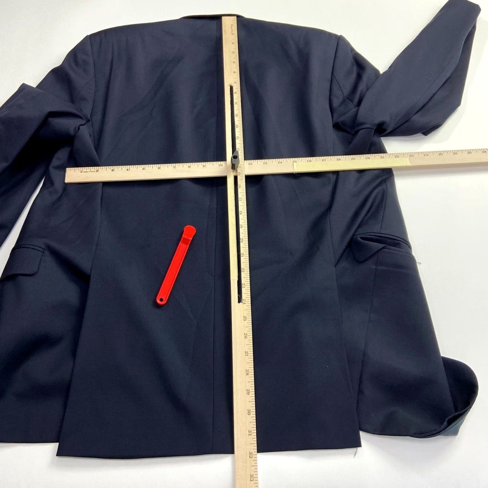 Calvin Klein Calvin Klein Blazer Suit Coat Jacket Blue Long 44L Wool Two-Button Notch Lapel Men's Jacket Size 44R - 5 Thumbnail