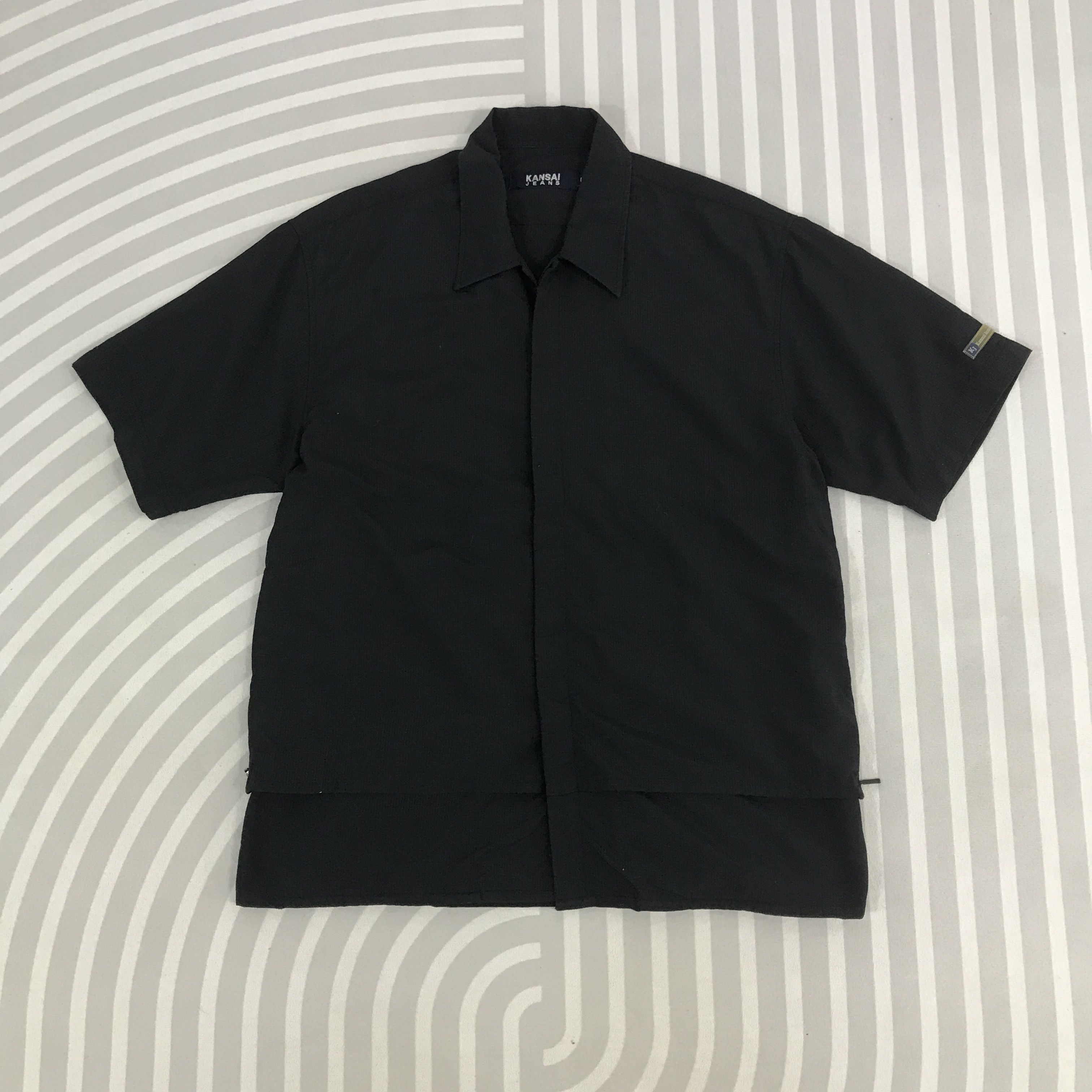 Japanese Brand × Kansai Yamamoto Vintage Kansai Jeans Button up T-shirt black shirt Size US L / EU 52-54 / 3 - 1 Thumbnail
