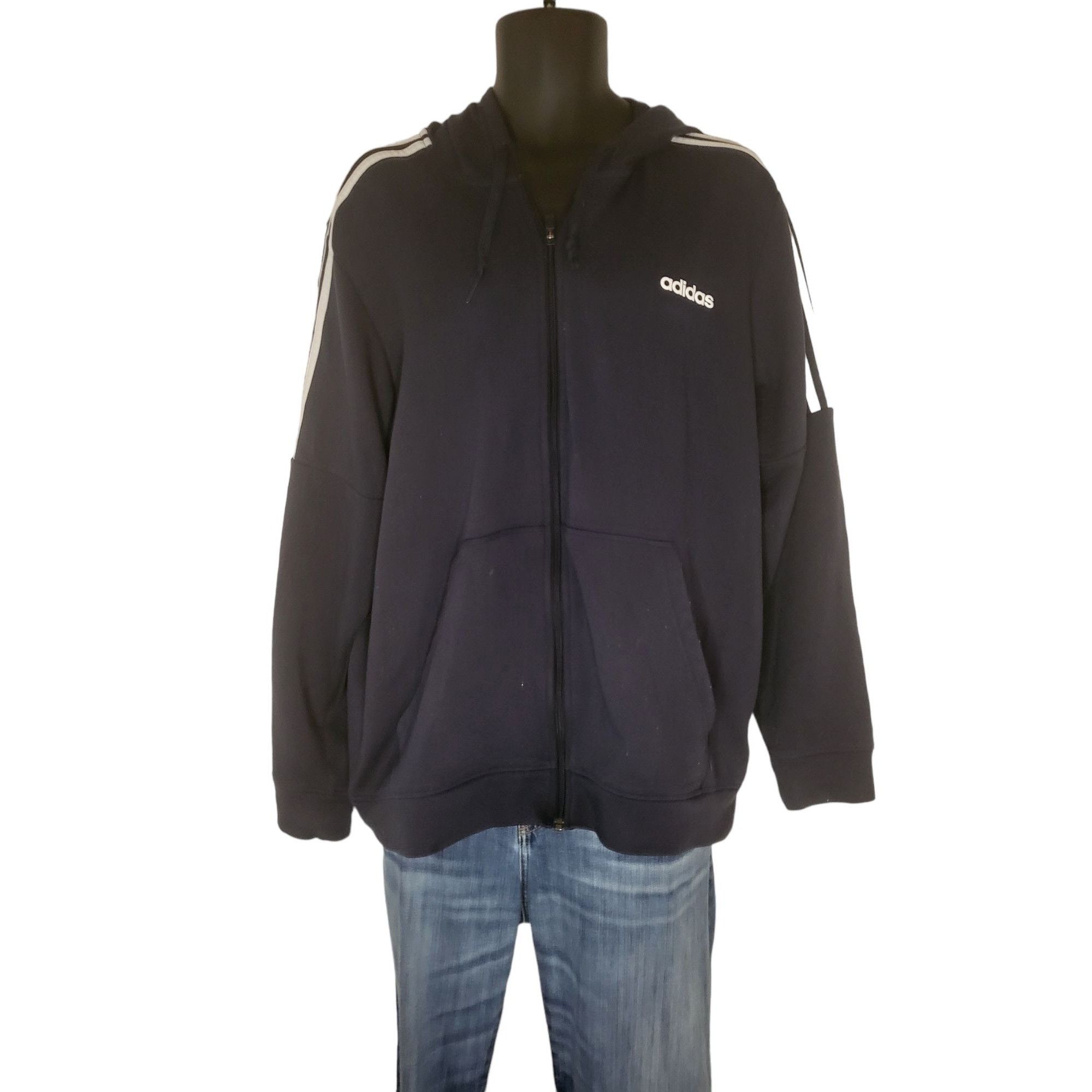 Adidas Adidas Hooded Track Jacket Men Sz XL Full Zip Black Workout Size US XL / EU 56 / 4 - 1 Thumbnail