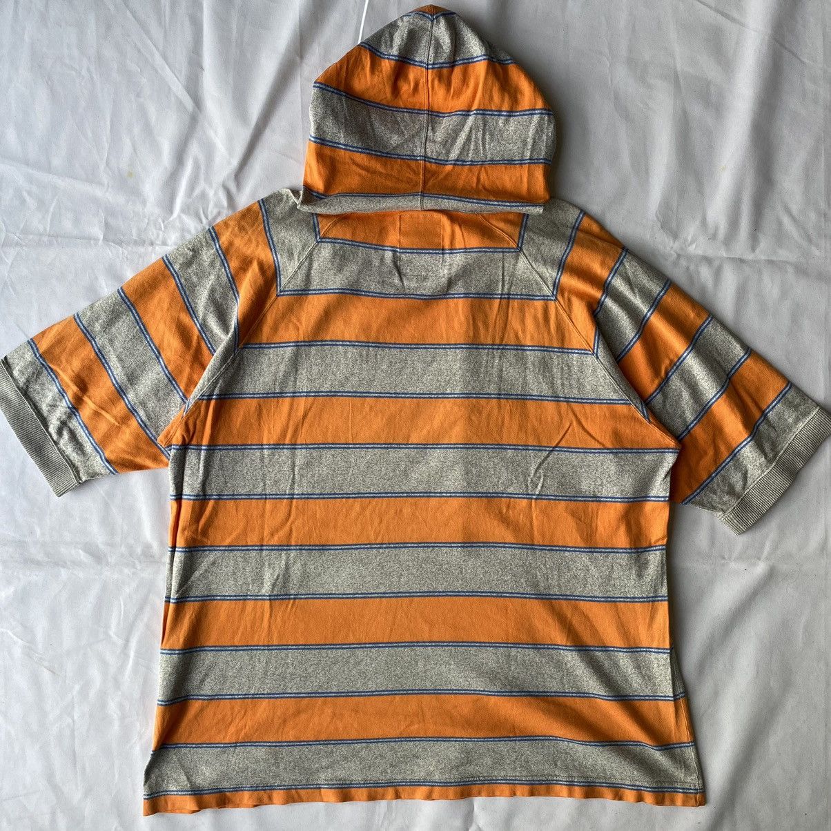 Japanese Brand × Nigel Cabourn × Vintage Nigel Cabourn Stripe Short Sleeve Hooded Size US XL / EU 56 / 4 - 10 Thumbnail