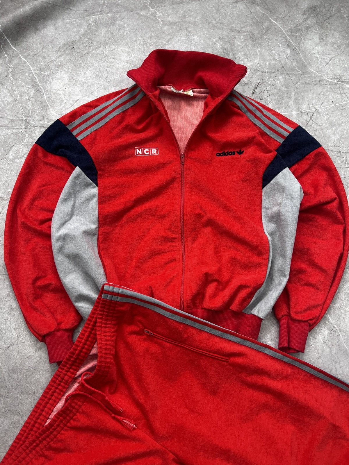 Adidas × Vintage Vintage France Adidas retro trackSUIT velour Jacket+pants Size US M / EU 48-50 / 2 - 6 Thumbnail