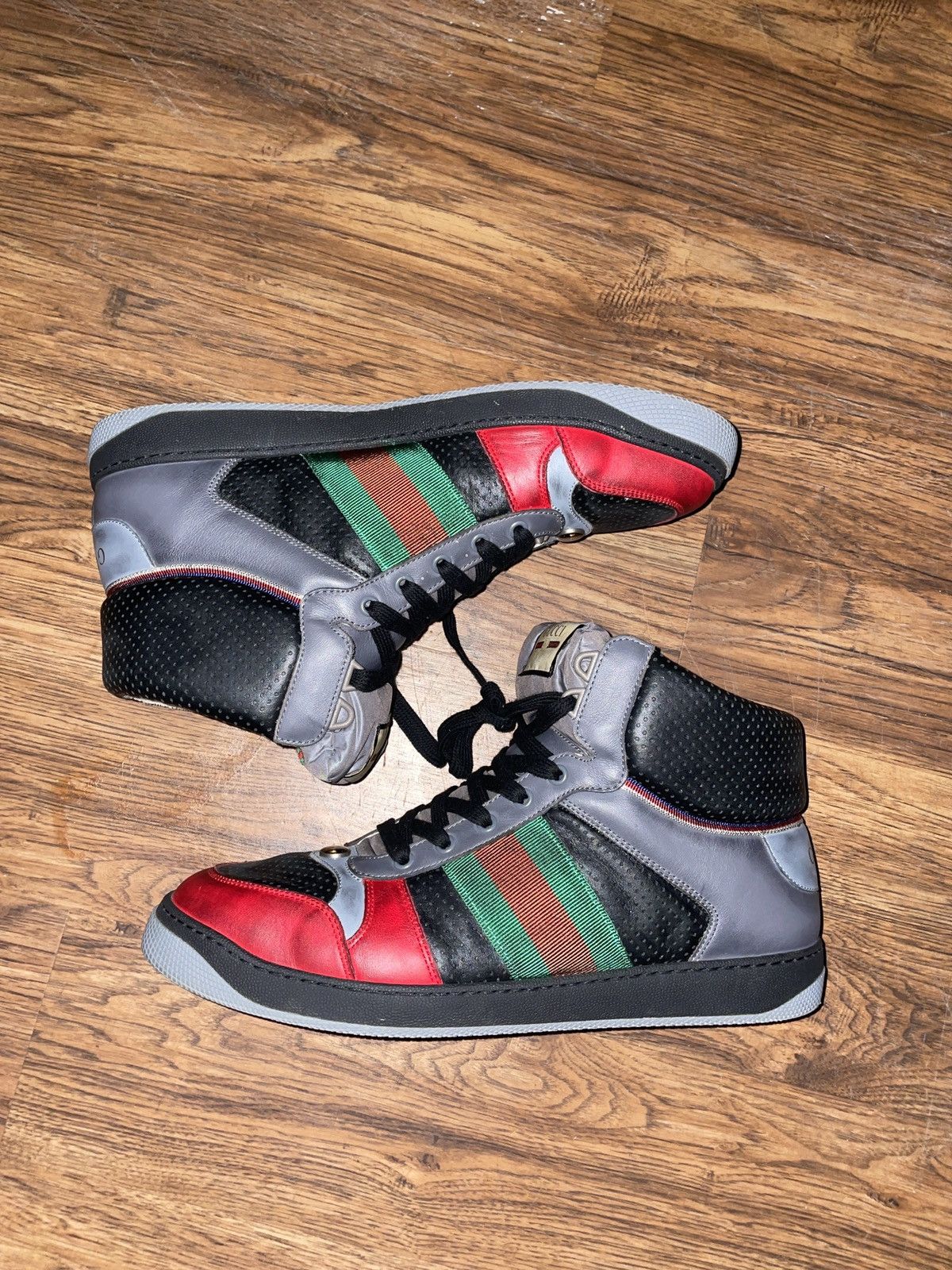 Gucci Gucci high top ‘light hibiscus red’ size 12 Size US 12 / EU 45 - 1 Thumbnail
