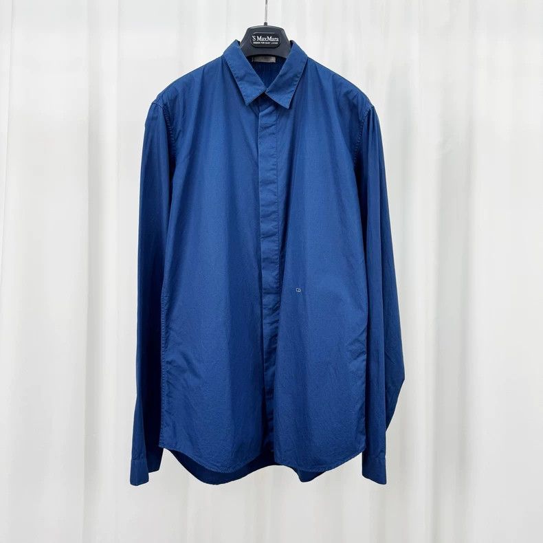 Dior Dior Embroidered CD Logo Blue Shirt-yf Size US M / EU 48-50 / 2 - 1 Thumbnail