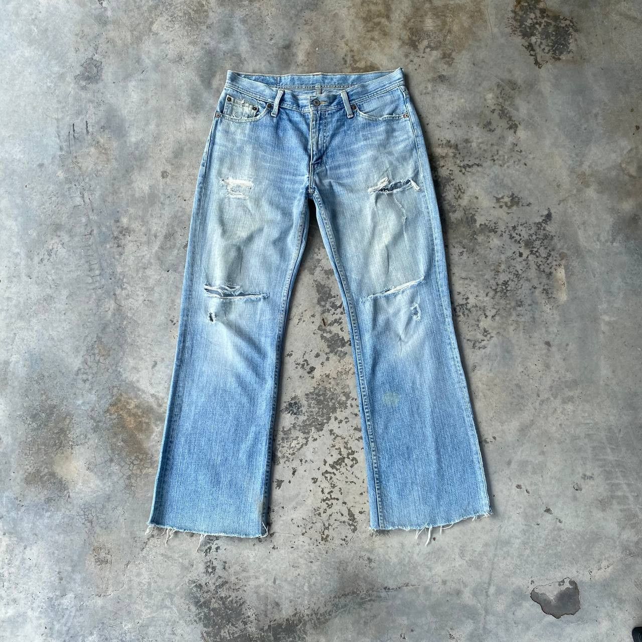 Levi's Vintage Clothing VINTAGE LEVIS 537 FLARED DISTRESSED ANKLE CUT ...