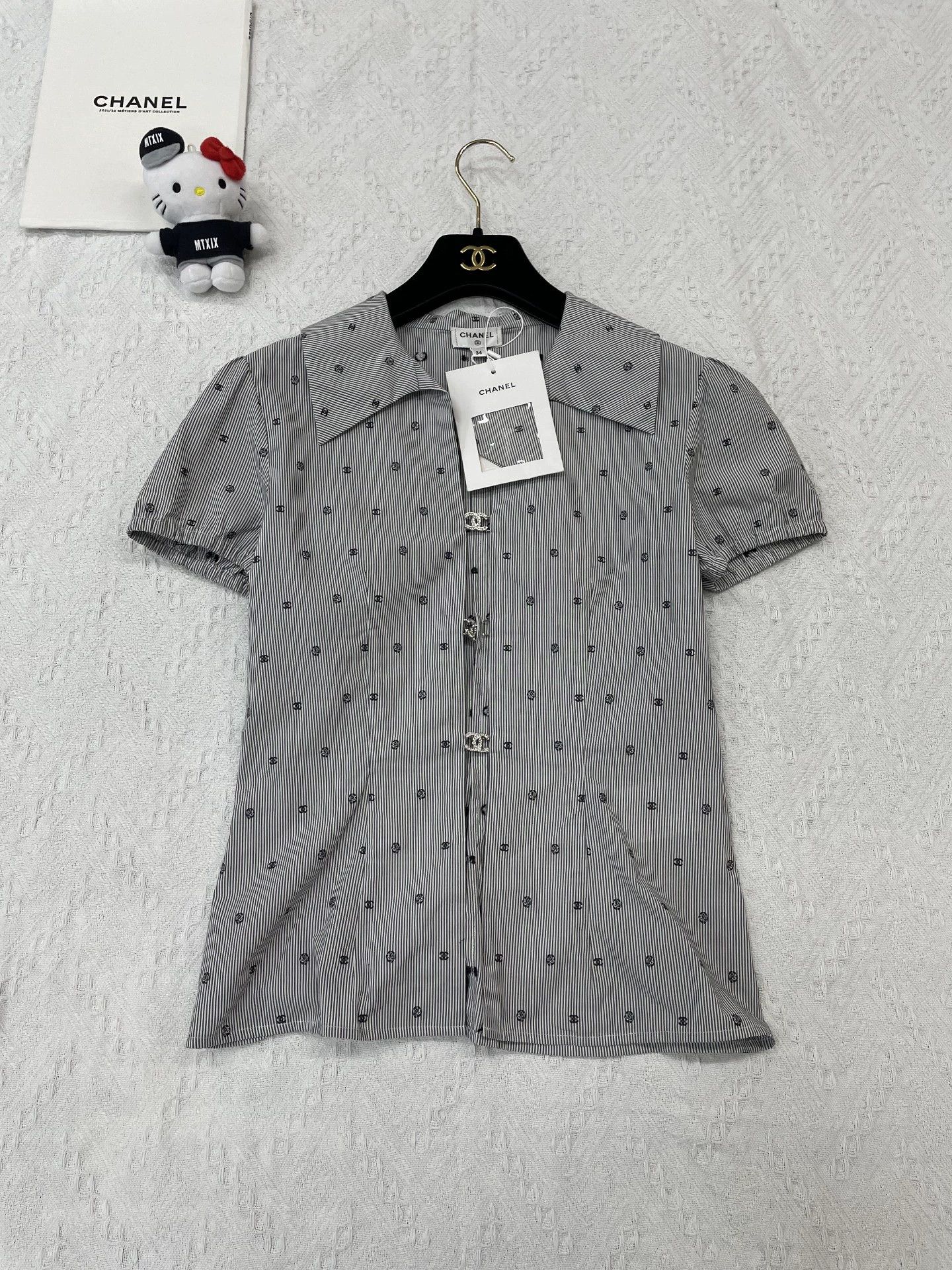 Chanel Chanel SS Shirt Crystal Striped Polka Dot CC FR34 w/ Tags Size XS / US 0-2 / IT 36-38 - 1 Thumbnail