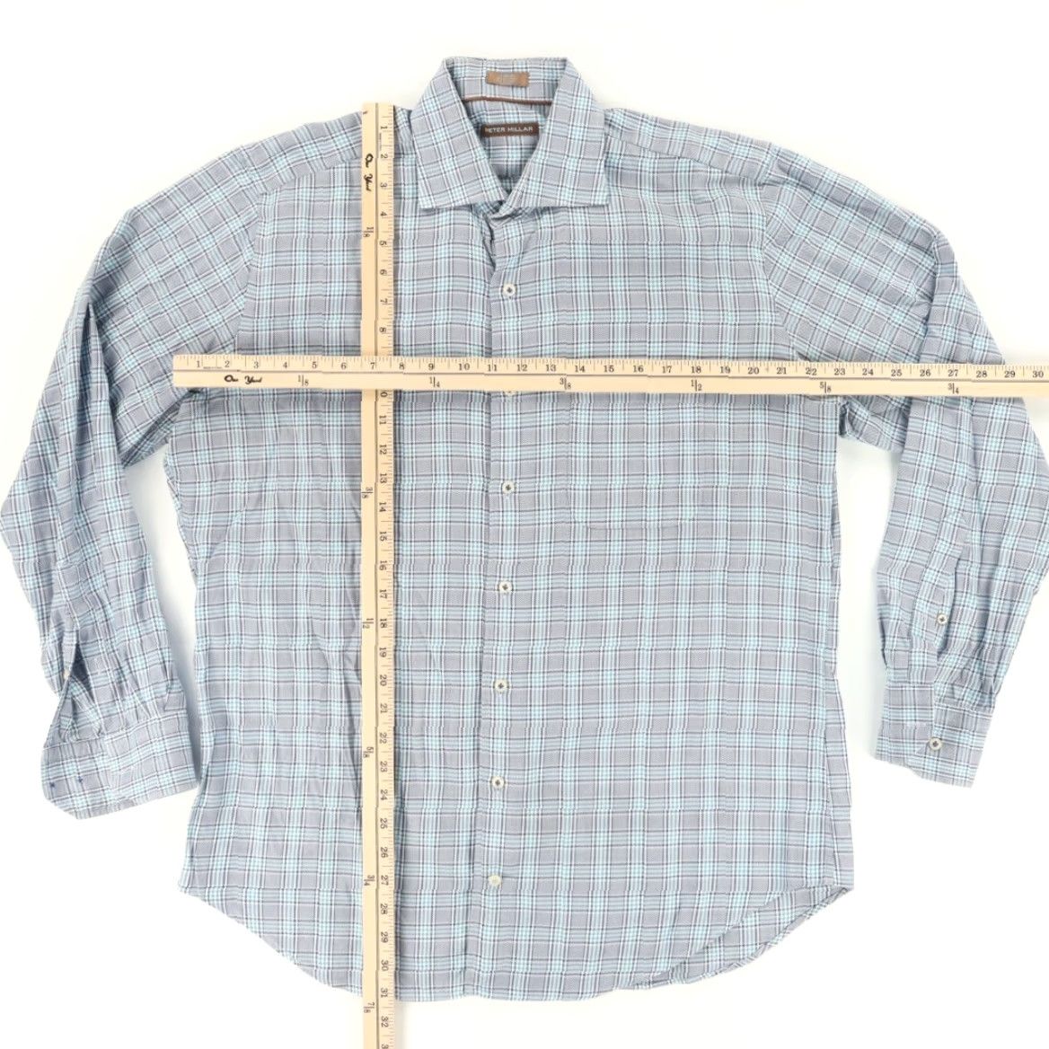 Peter Millar Peter Millar Shirt Men Long Sleeve Button Up Plaid Light Tweed Cotton L Multi-Colored Size US L / EU 52-54 / 3 - 3 Thumbnail