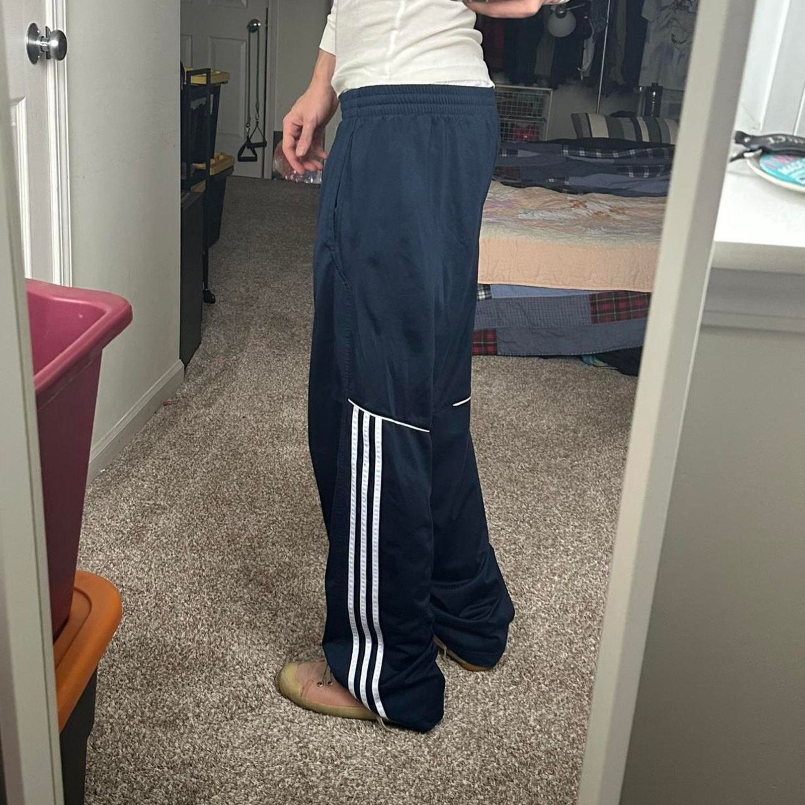 Adidas Vintage 00s Adidas Striped Track Sweatpants Size US 32 / EU 48 - 4 Thumbnail