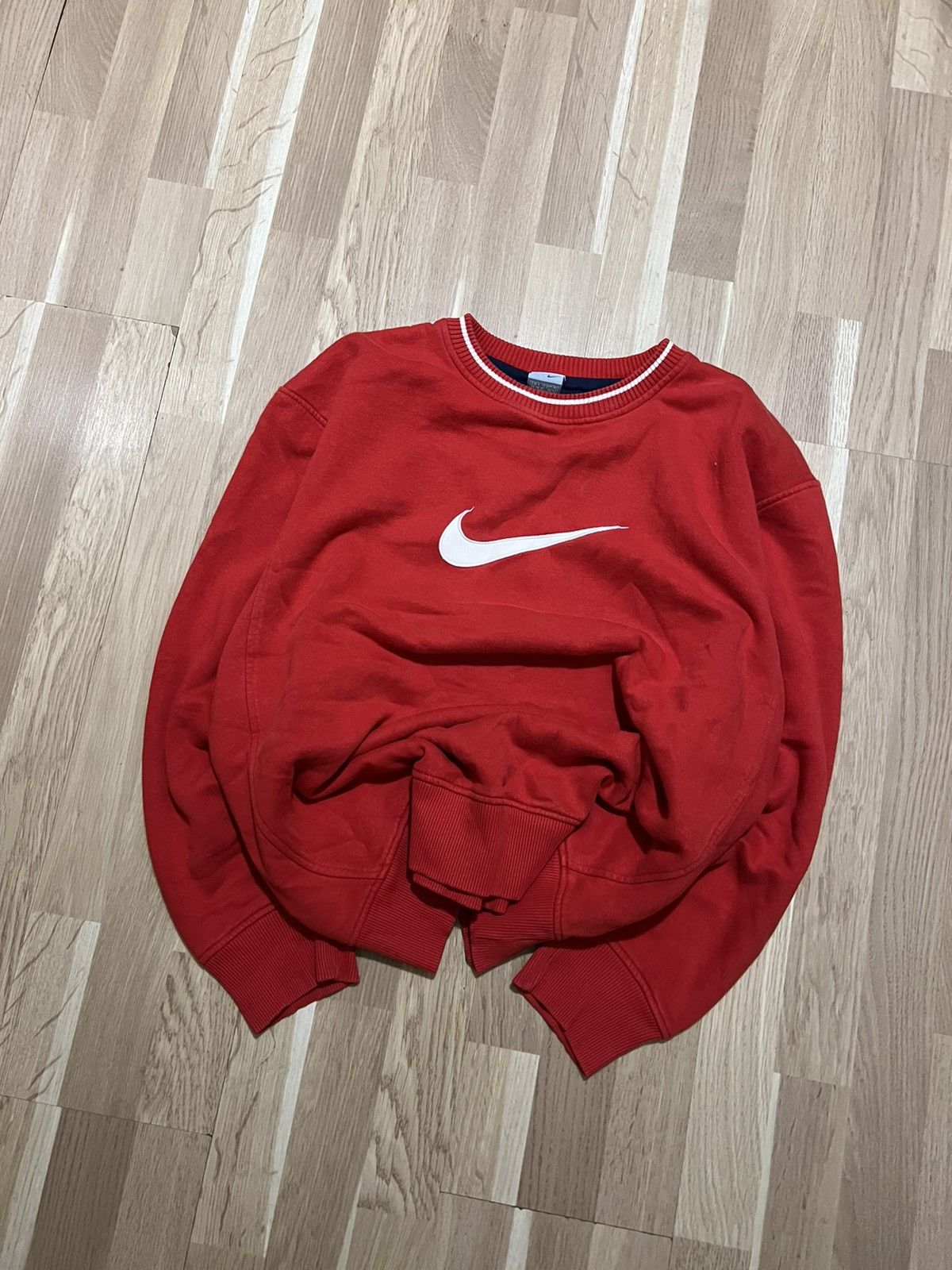 Nike × Vintage Nike big swoosh hype vintage drill sweatshirt y2k style 90s Size US L / EU 52-54 / 3 - 3 Thumbnail