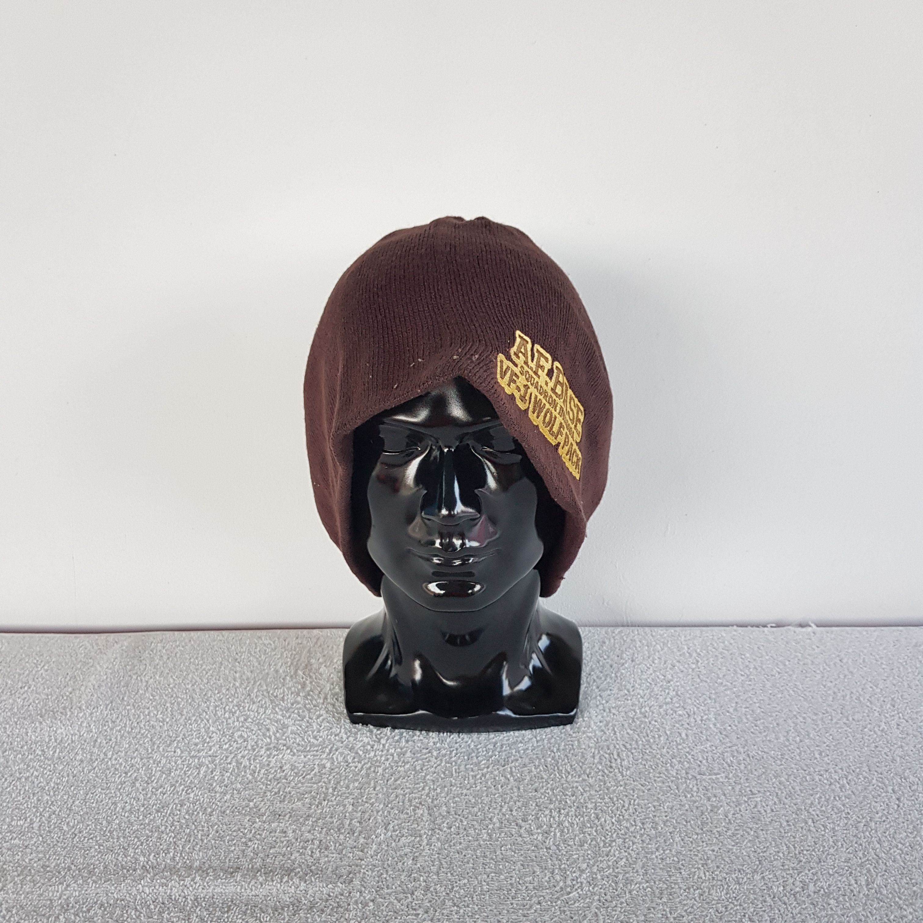 Vintage Military Beanie Snow Caps AF Base Squadron Insignia Hats Size ONE SIZE - 2 Thumbnail