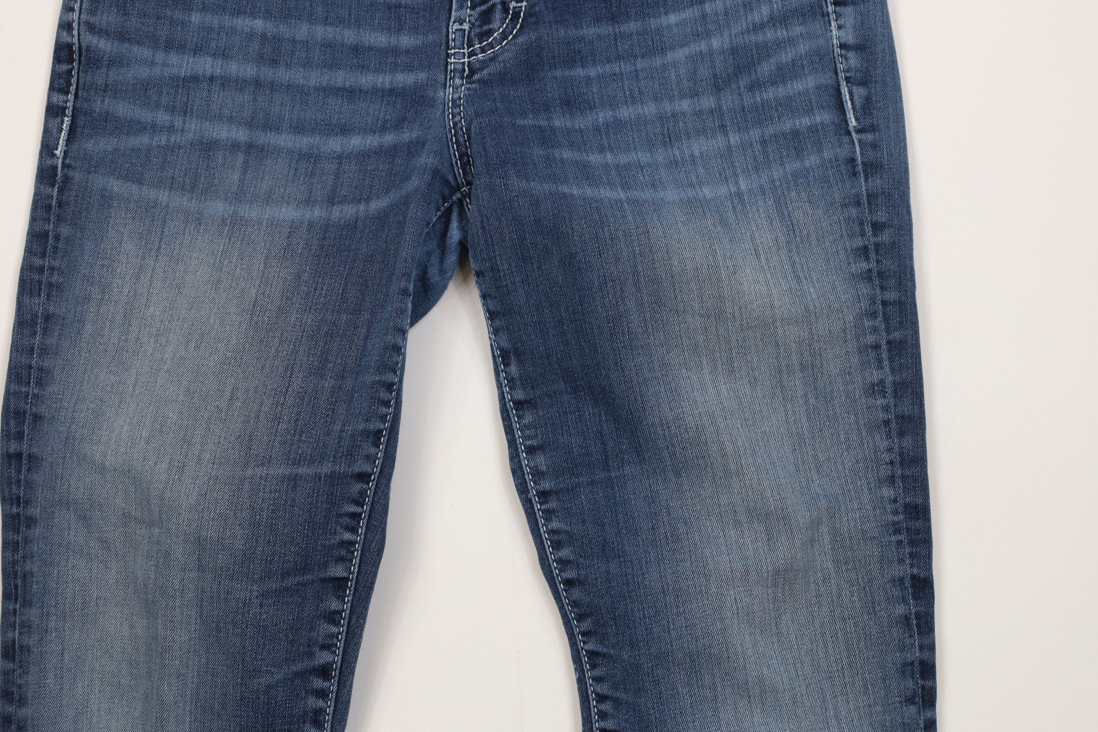 Vintage Buckle BKE Distressed Thick Stitch Stella Flared Denim Jeans Size 26" / US 2 / IT 38 - 3 Thumbnail