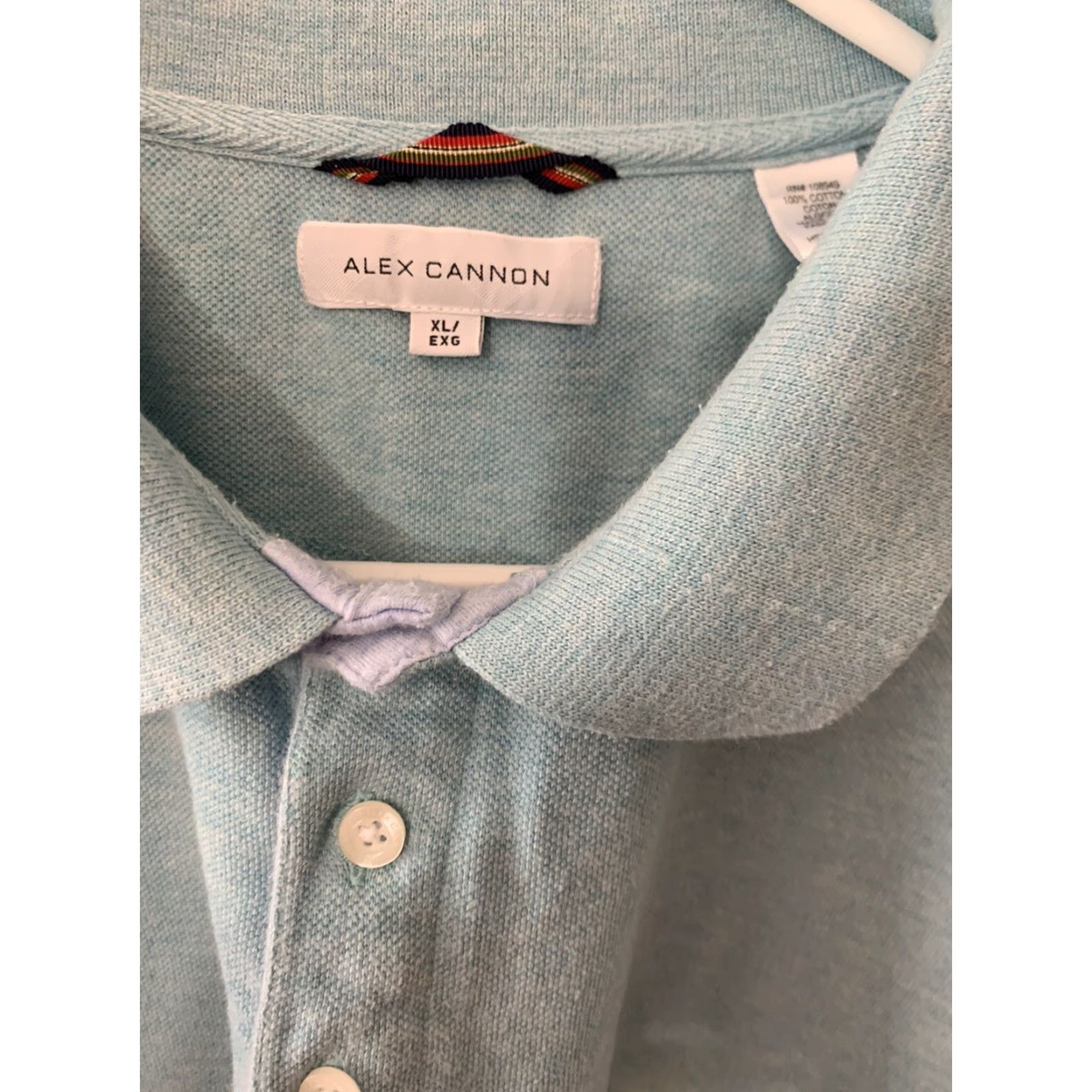 Vintage VINTAGE Alex Cannon Polo Shirt Men Solid Blue Cotton Short Sleeve XL Regular EUC Size US L / EU 52-54 / 3 - 2 Thumbnail