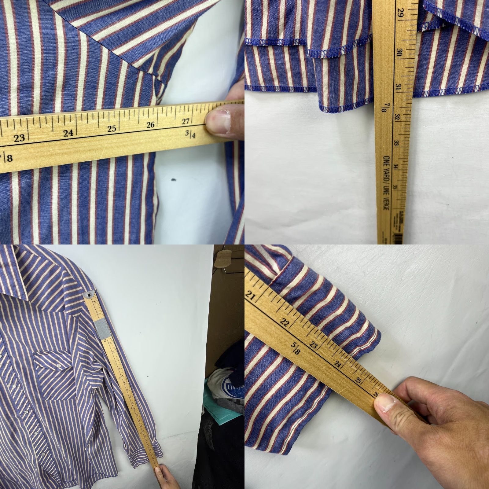Wrangler VINTAGE Western Wrangler Pearl Snap Long Sleeve Shirt 2XL Mens Blue 90s Size US XXL / EU 58 / 5 - 8 Thumbnail