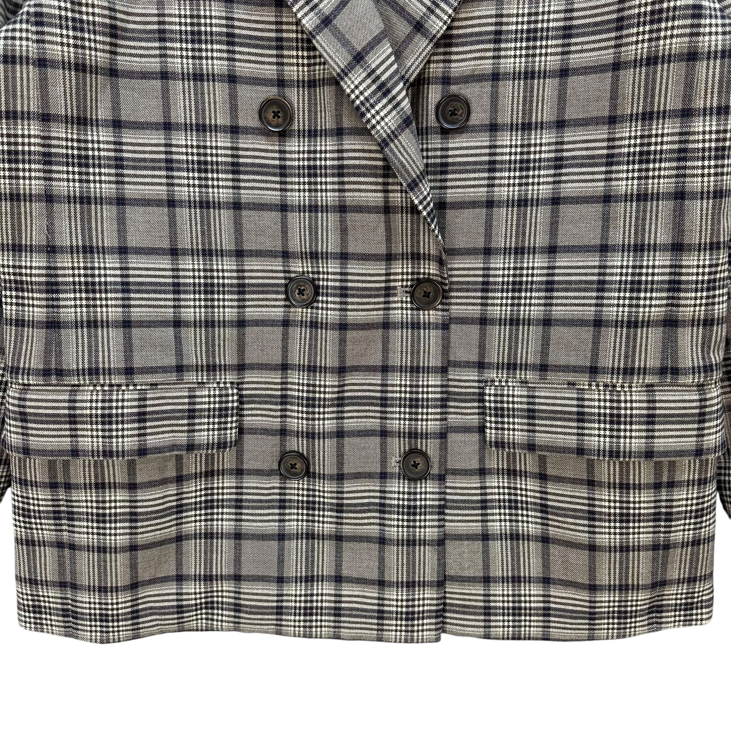 GU GU Double Breasted Tartan Suit Jacket Blazer #A68-1633 Size XL / US 12-14 / IT 48-50 - 3 Thumbnail